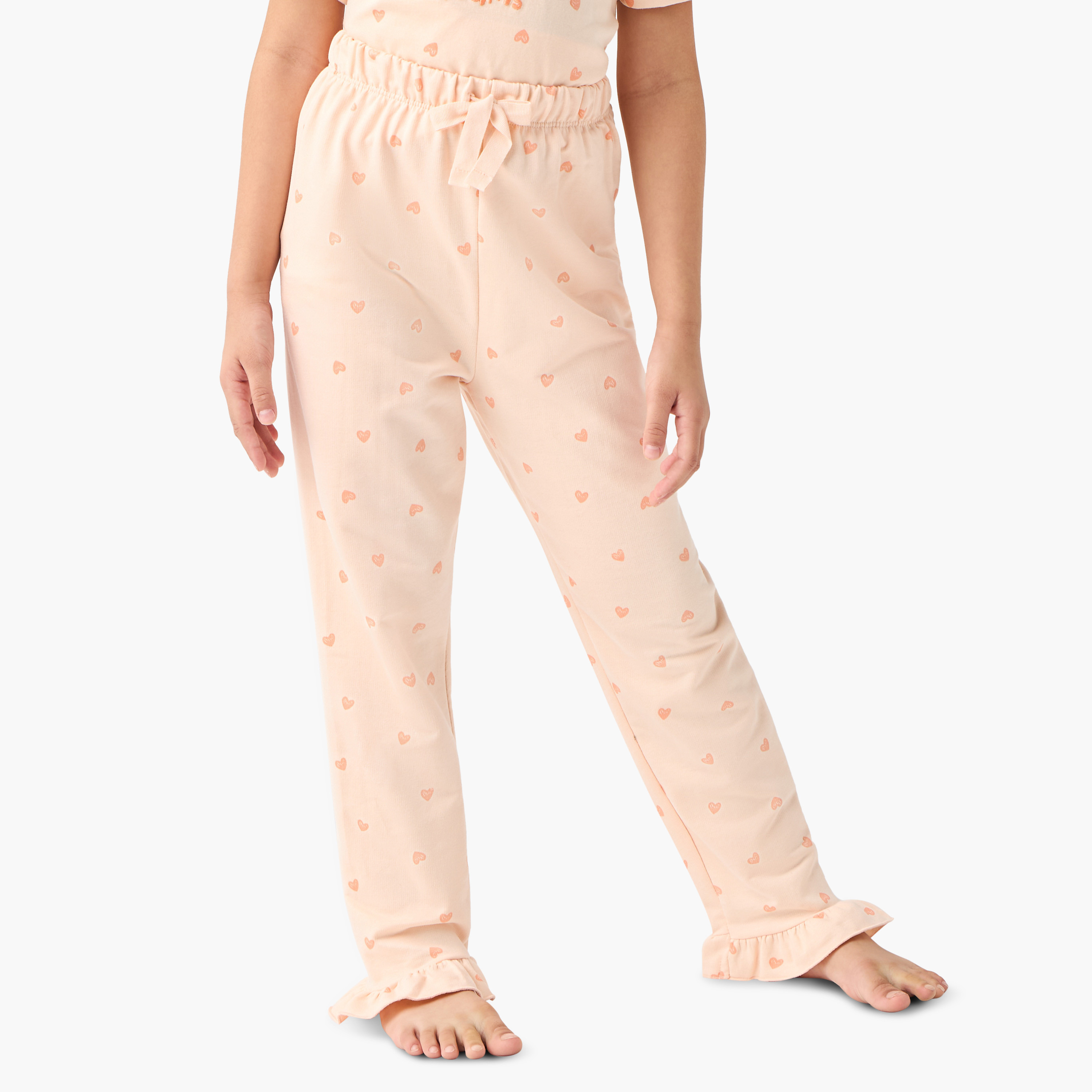 Juniors Heart Print Peplum Top and Pyjama Set-baby-girls-clothing-nightwear-pyjamasets-image-3