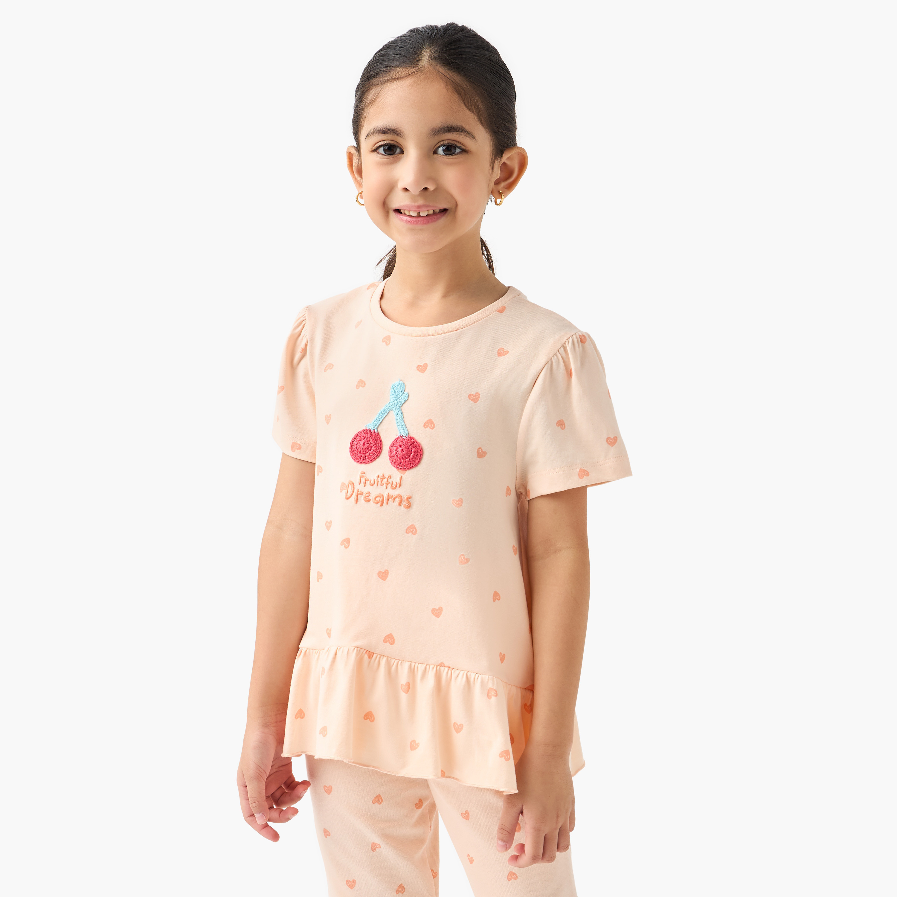 Juniors Heart Print Peplum Top and Pyjama Set-baby-girls-clothing-nightwear-pyjamasets-image-5