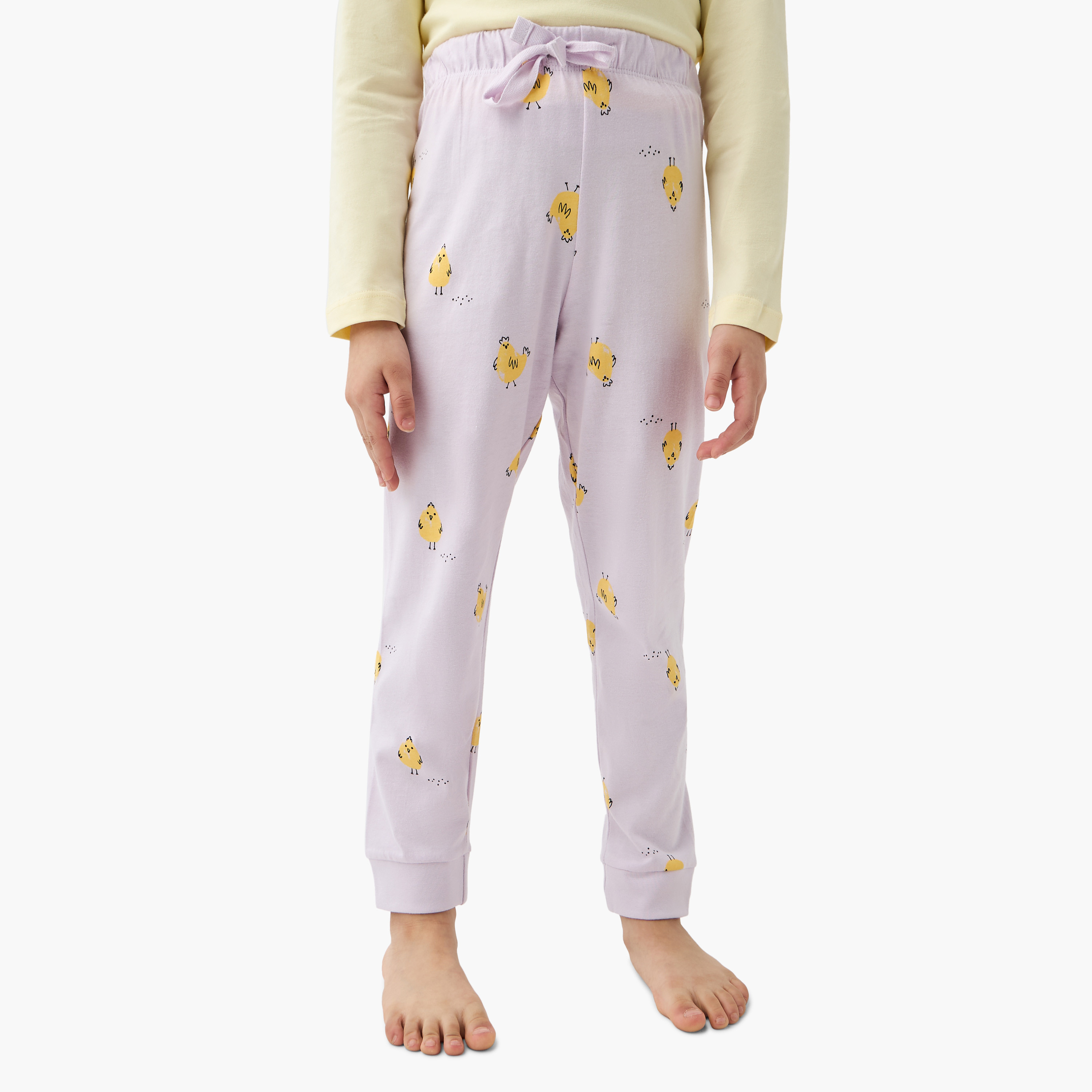 Juniors Printed T-shirt with Pyjama - Set of 2-baby-girls-clothing-nightwear-pyjamasets-image-3