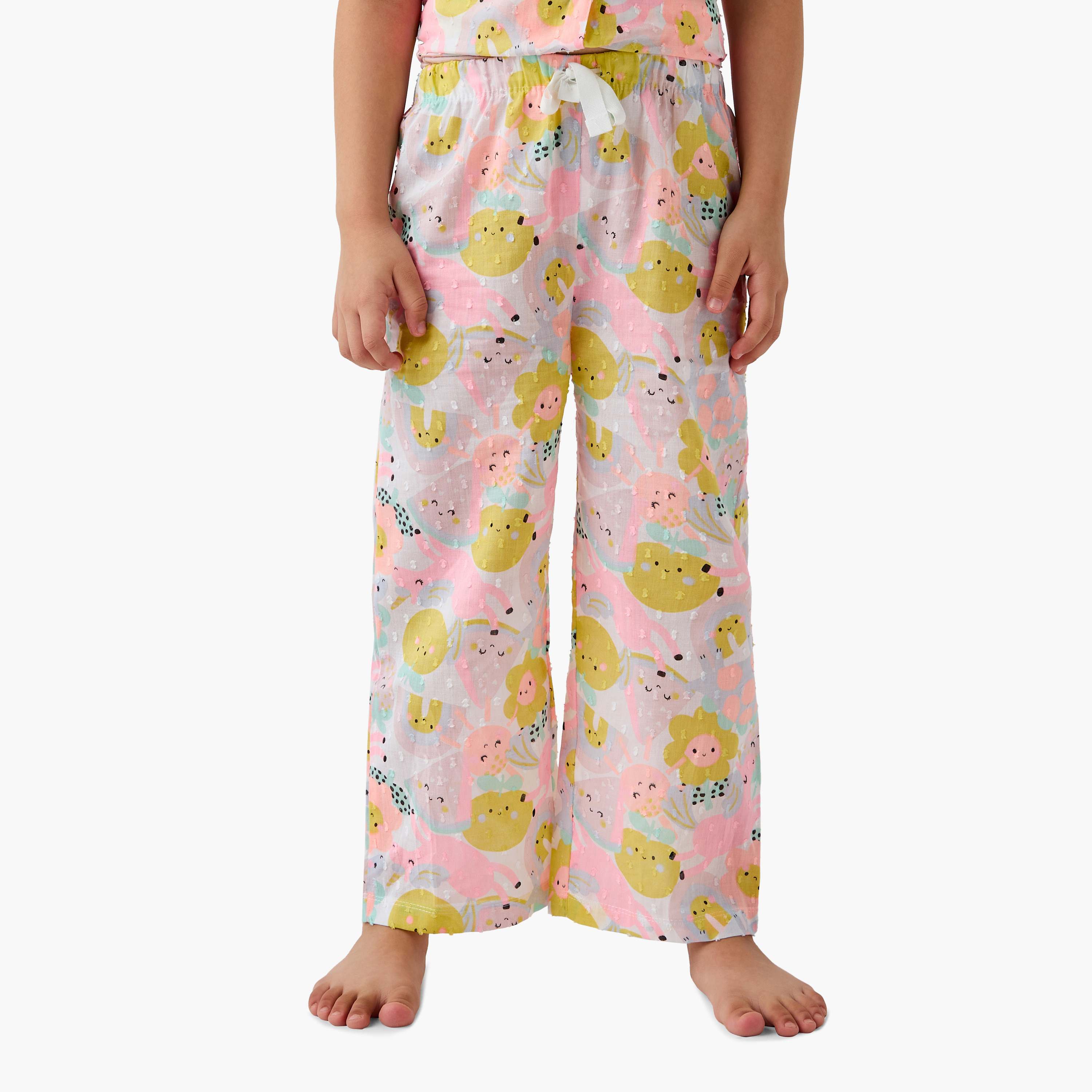 Juniors Printed Shirt and Pyjama Set-girls-clothing-nightwear-image-3
