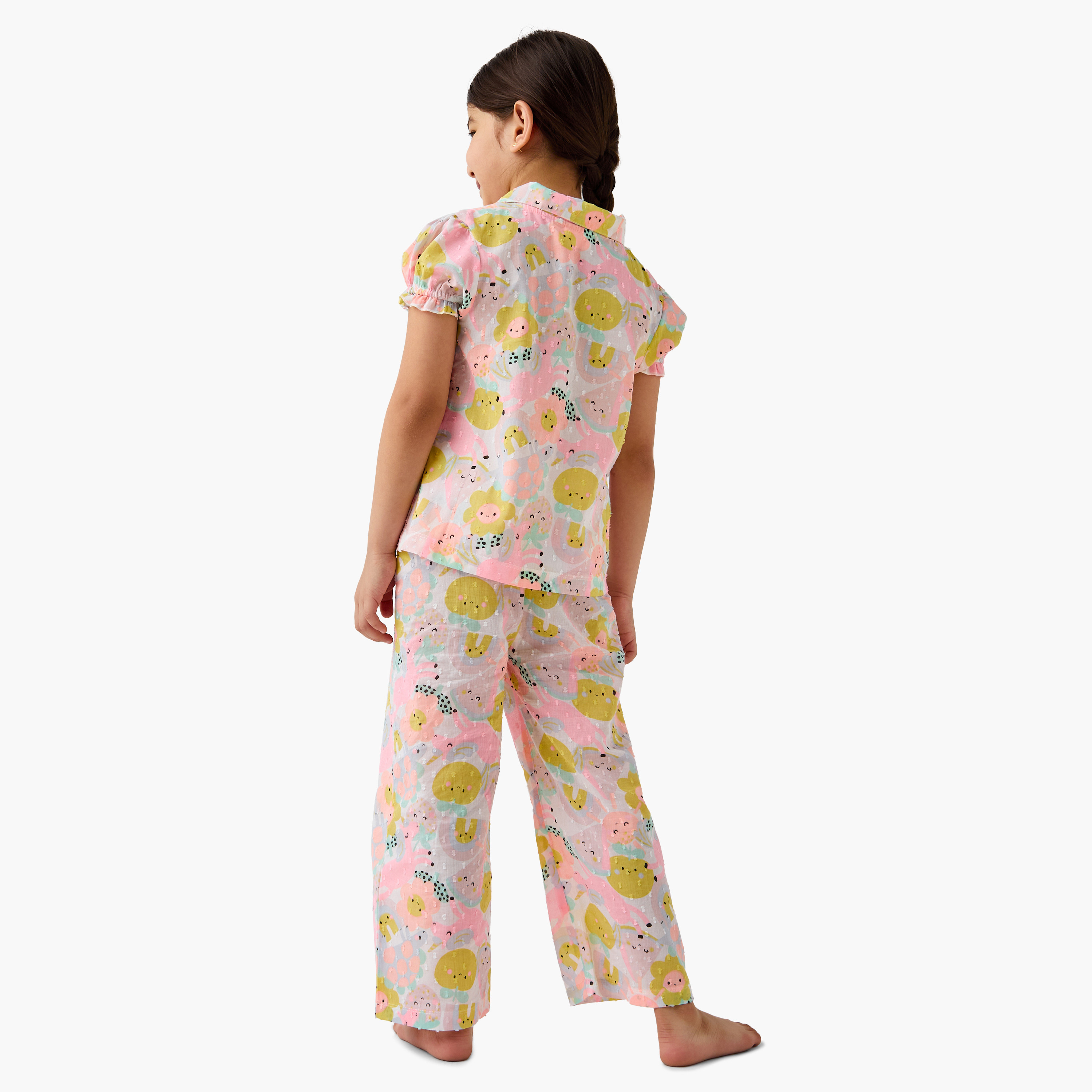 Juniors Printed Shirt and Pyjama Set-girls-clothing-nightwear-image-4