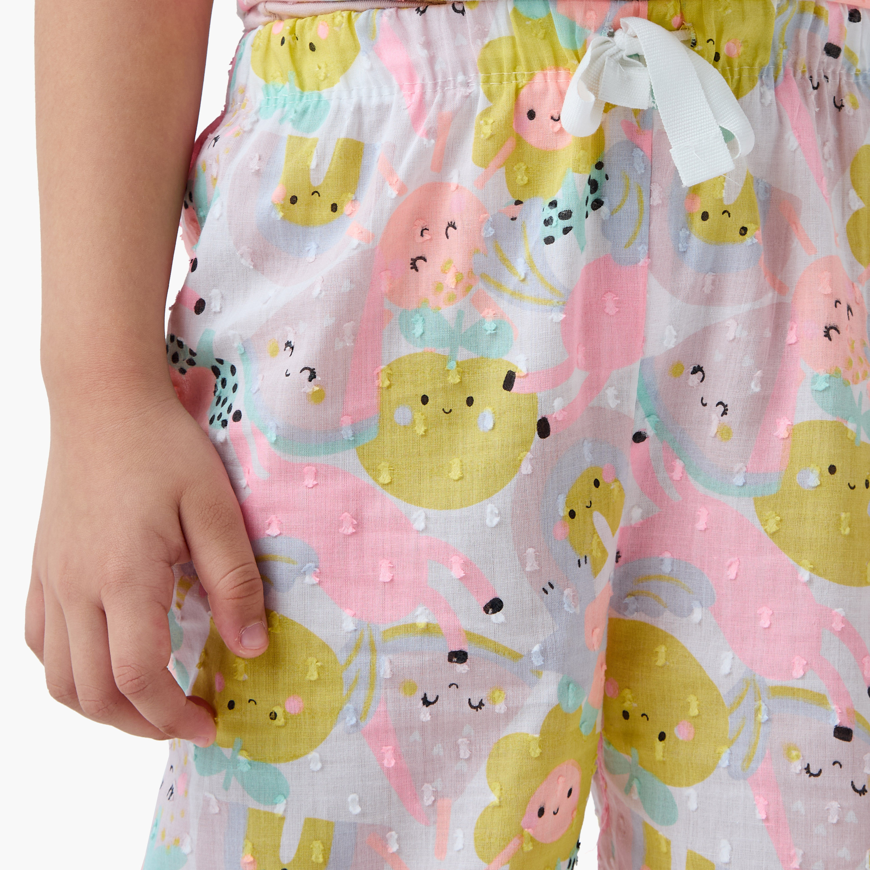 Juniors Printed Shirt and Pyjama Set-girls-clothing-nightwear-image-5
