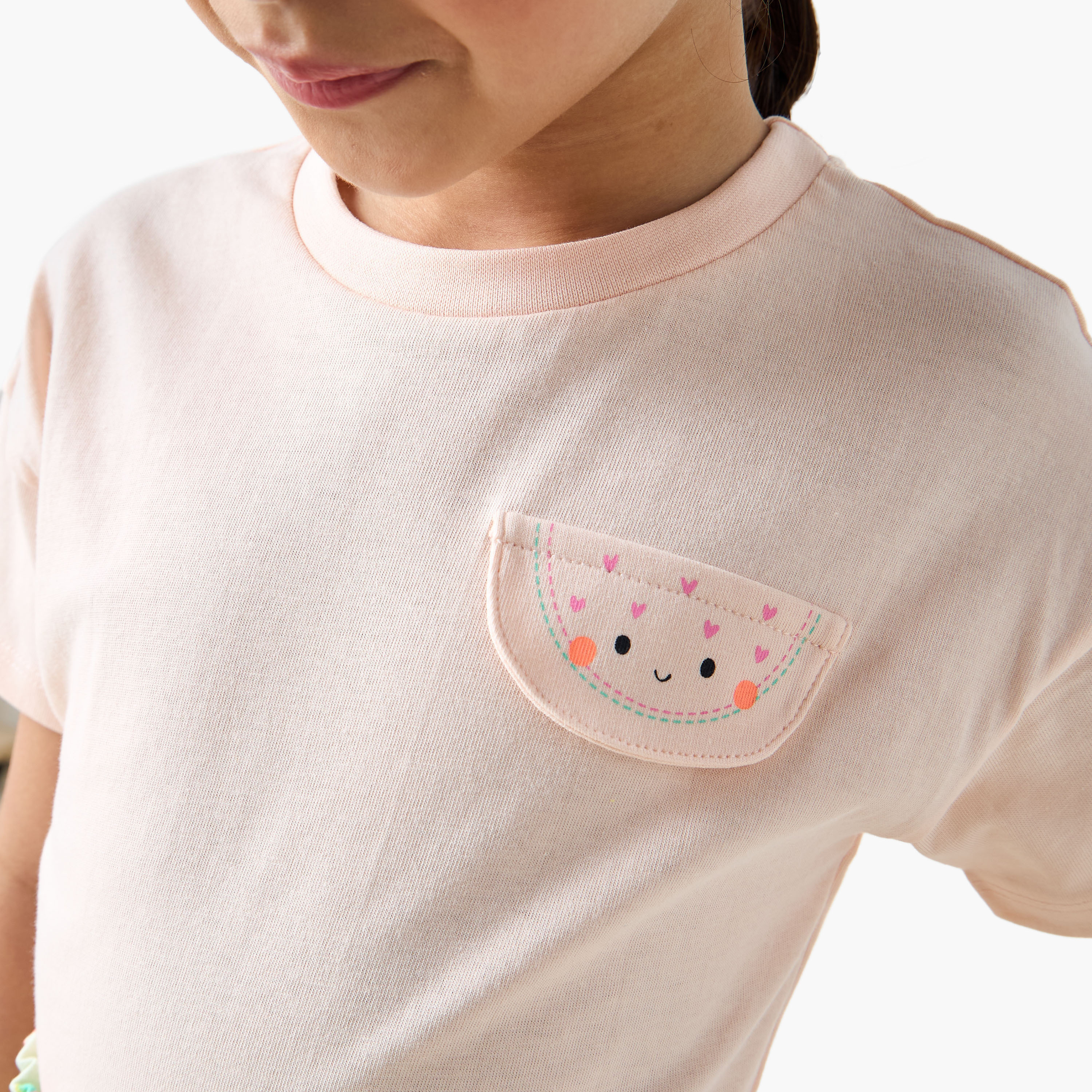Juniors Printed T-shirt and Shorts Set-girls-clothing-nightwear-image-5