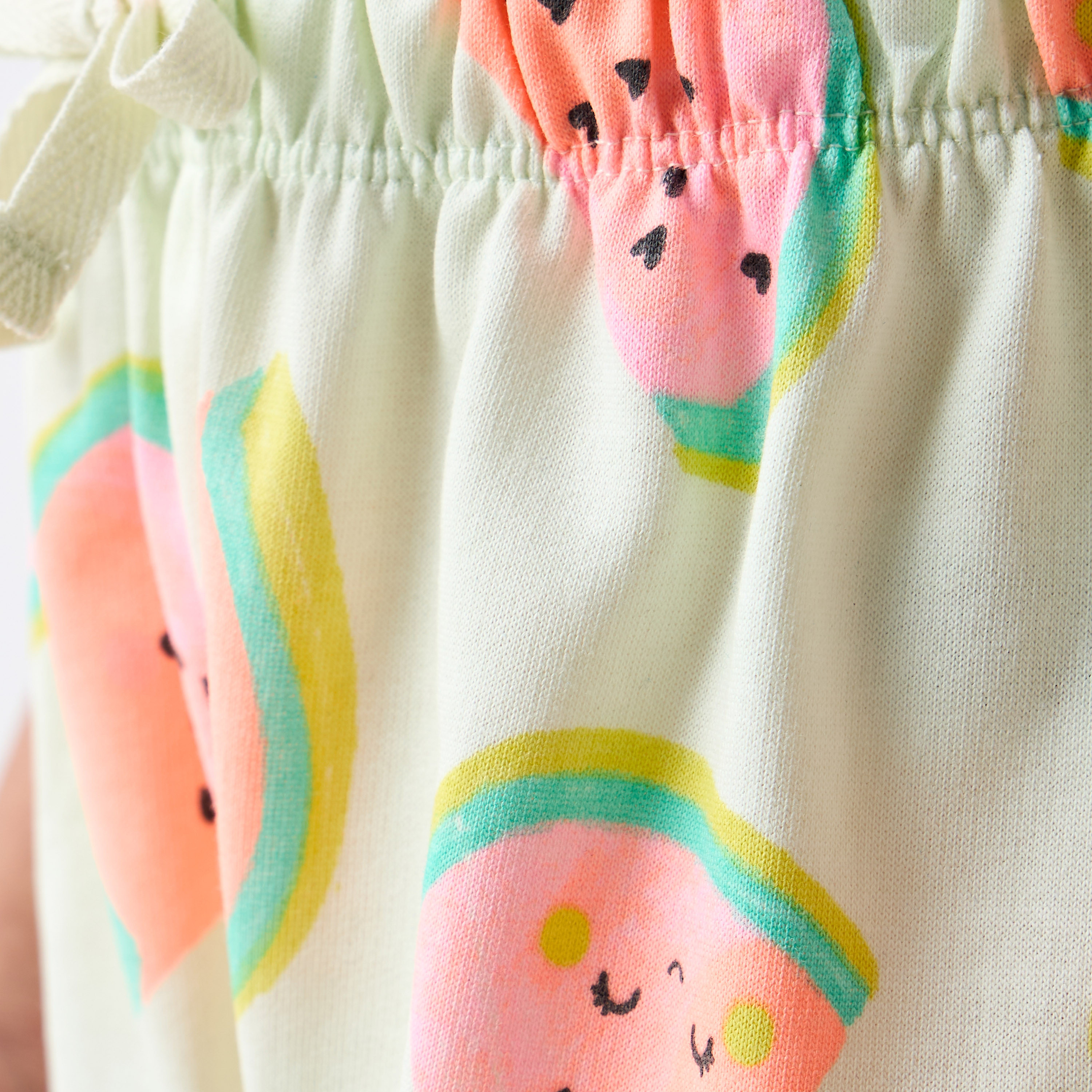Juniors Printed T-shirt and Shorts Set-girls-clothing-nightwear-image-6