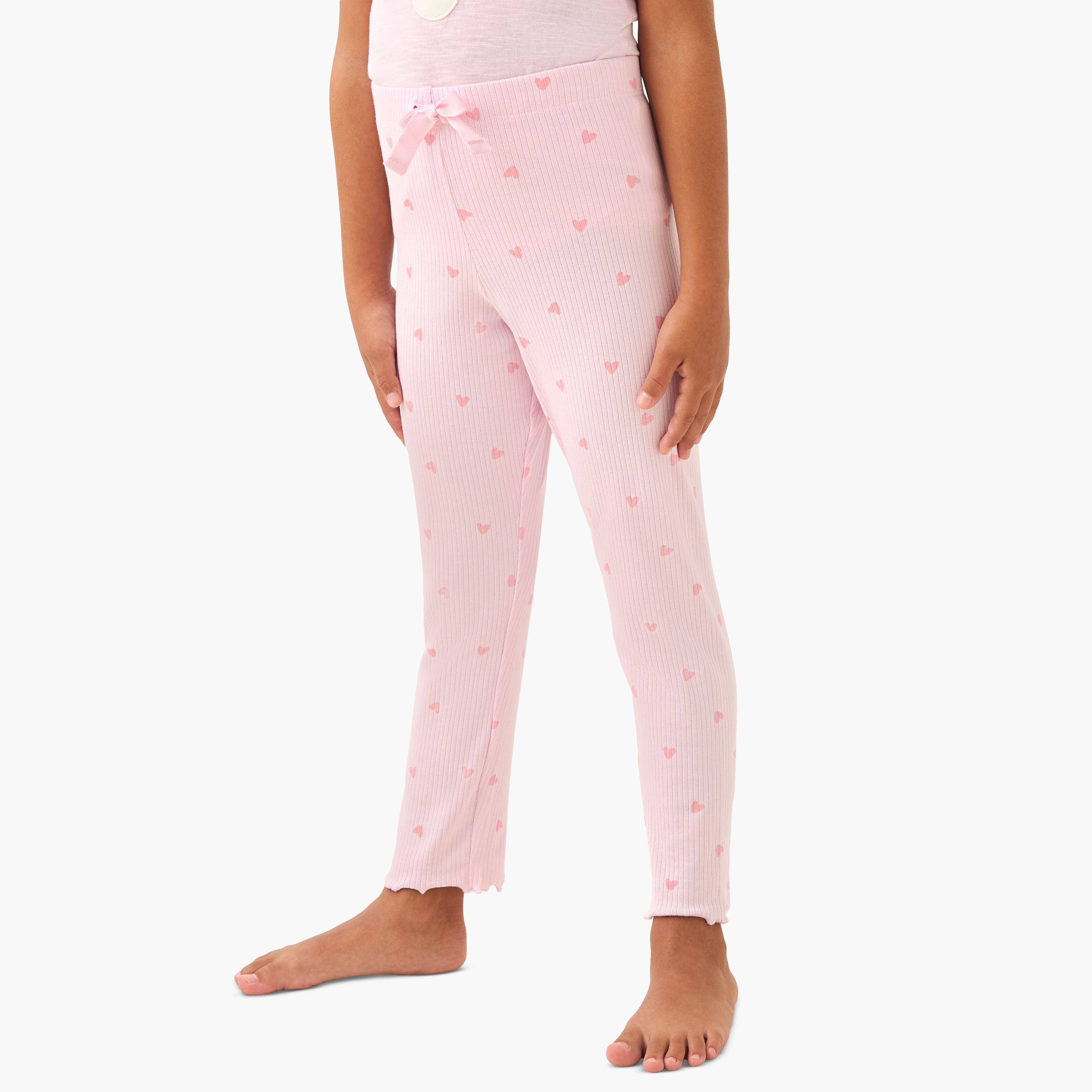 Juniors Floral Applique T-shirt and Pyjama Set-girls-clothing-nightwear-image-3