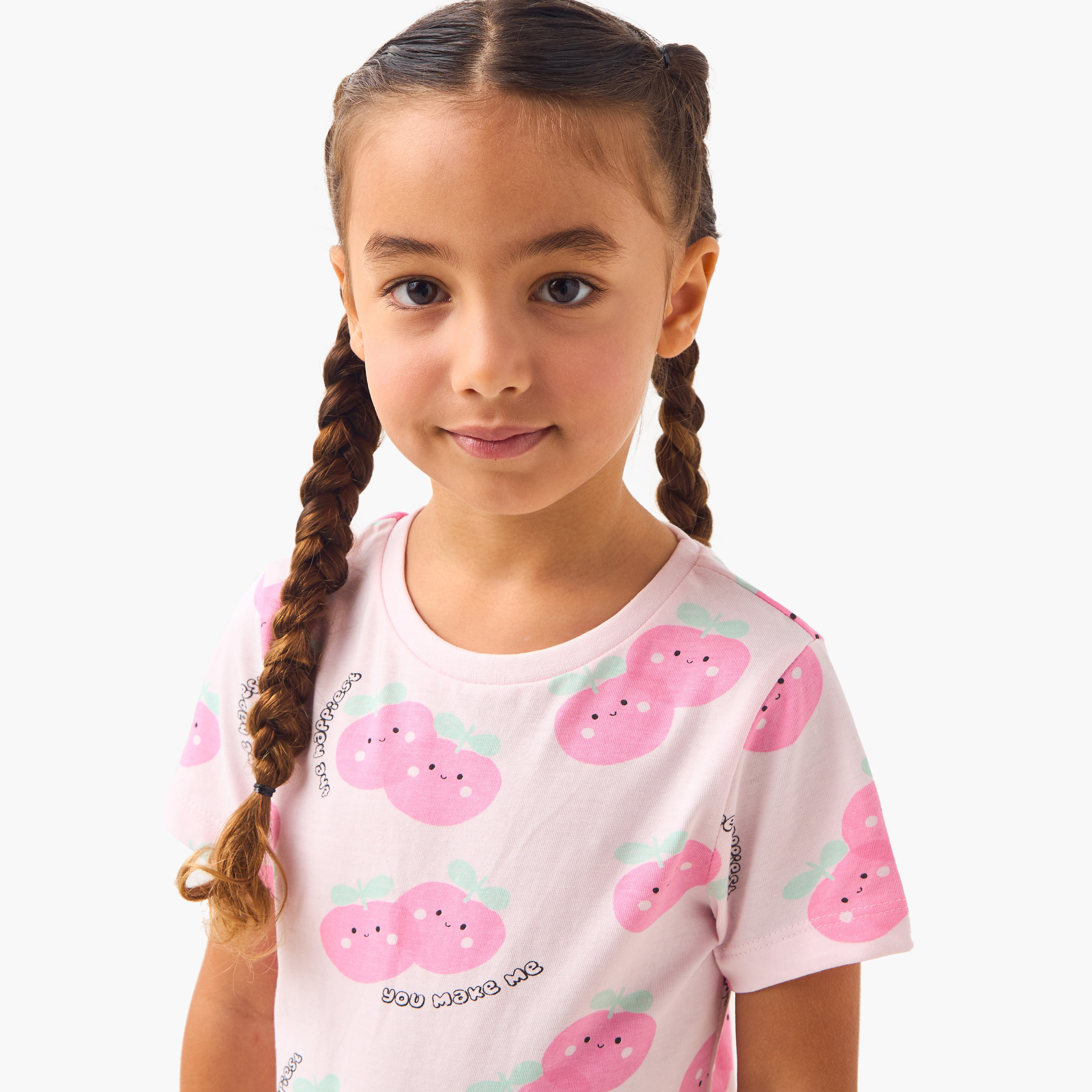 طقم بنطلون بيجاما وتيشيرت بطبعات 4 قطع من جونيورز-girls-clothing-nightwear-image-6