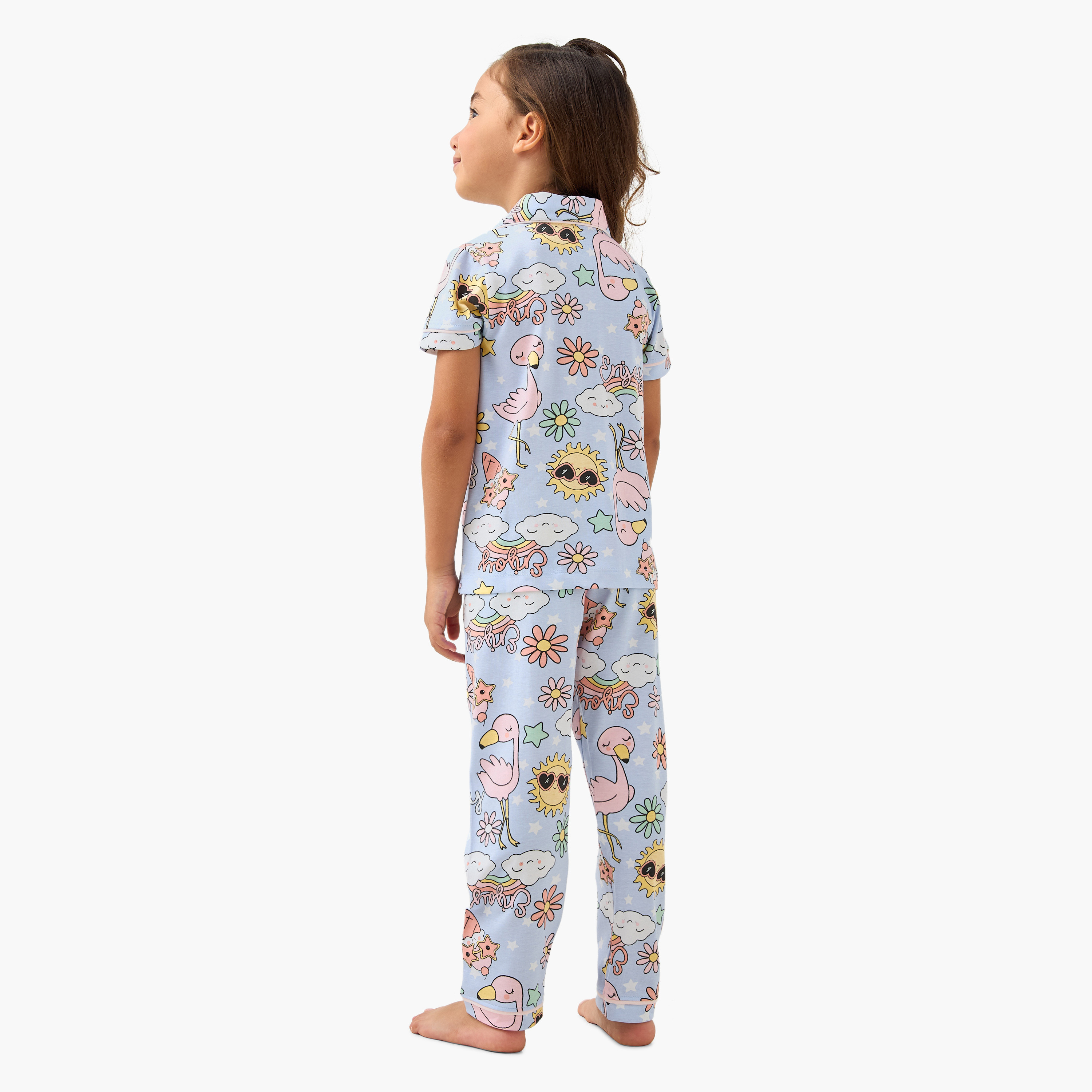 Juniors All-Over Printed Shirt and Pyjama Set-baby-girls-clothing-nightwear-pyjamasets-image-4