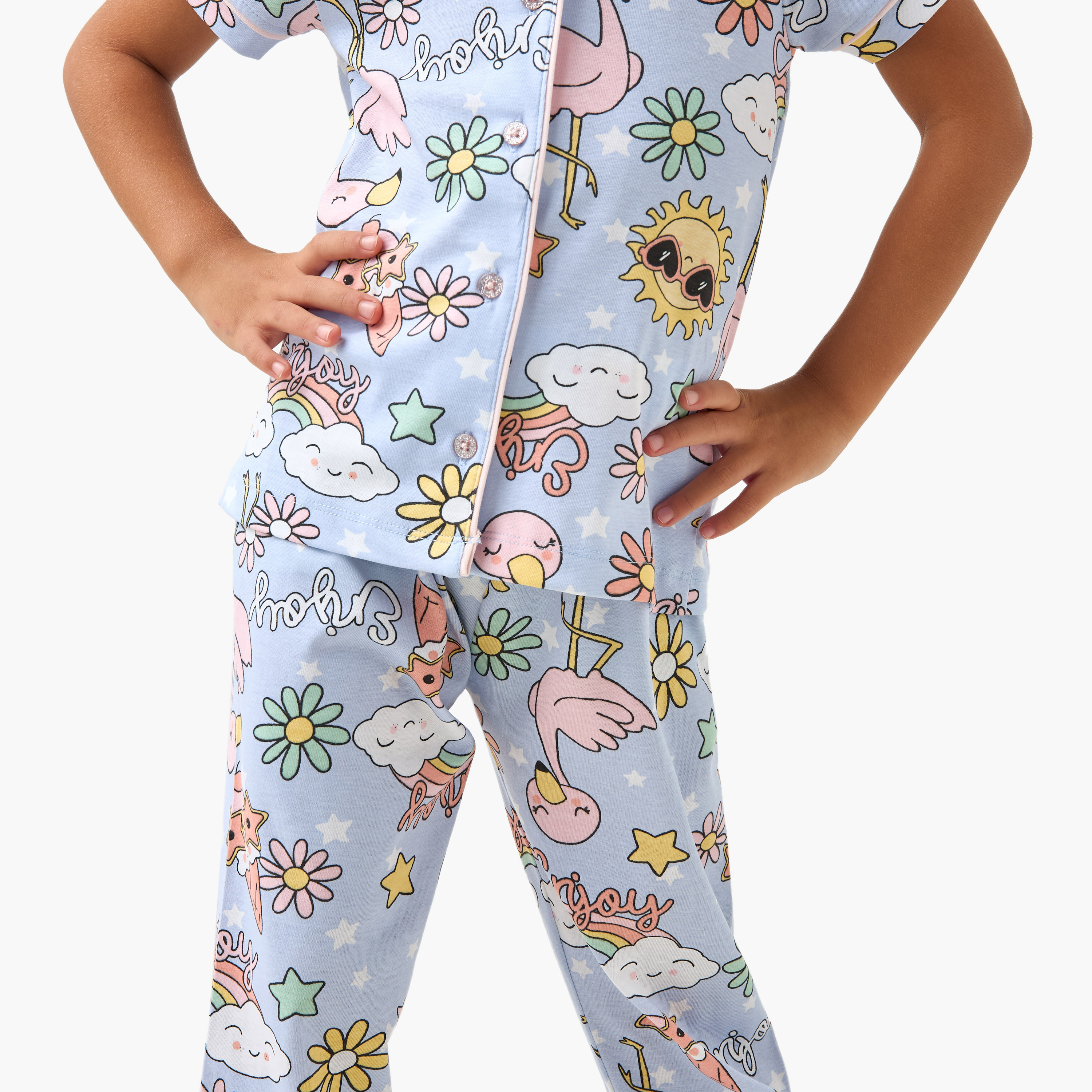 Juniors All-Over Printed Shirt and Pyjama Set-baby-girls-clothing-nightwear-pyjamasets-image-5