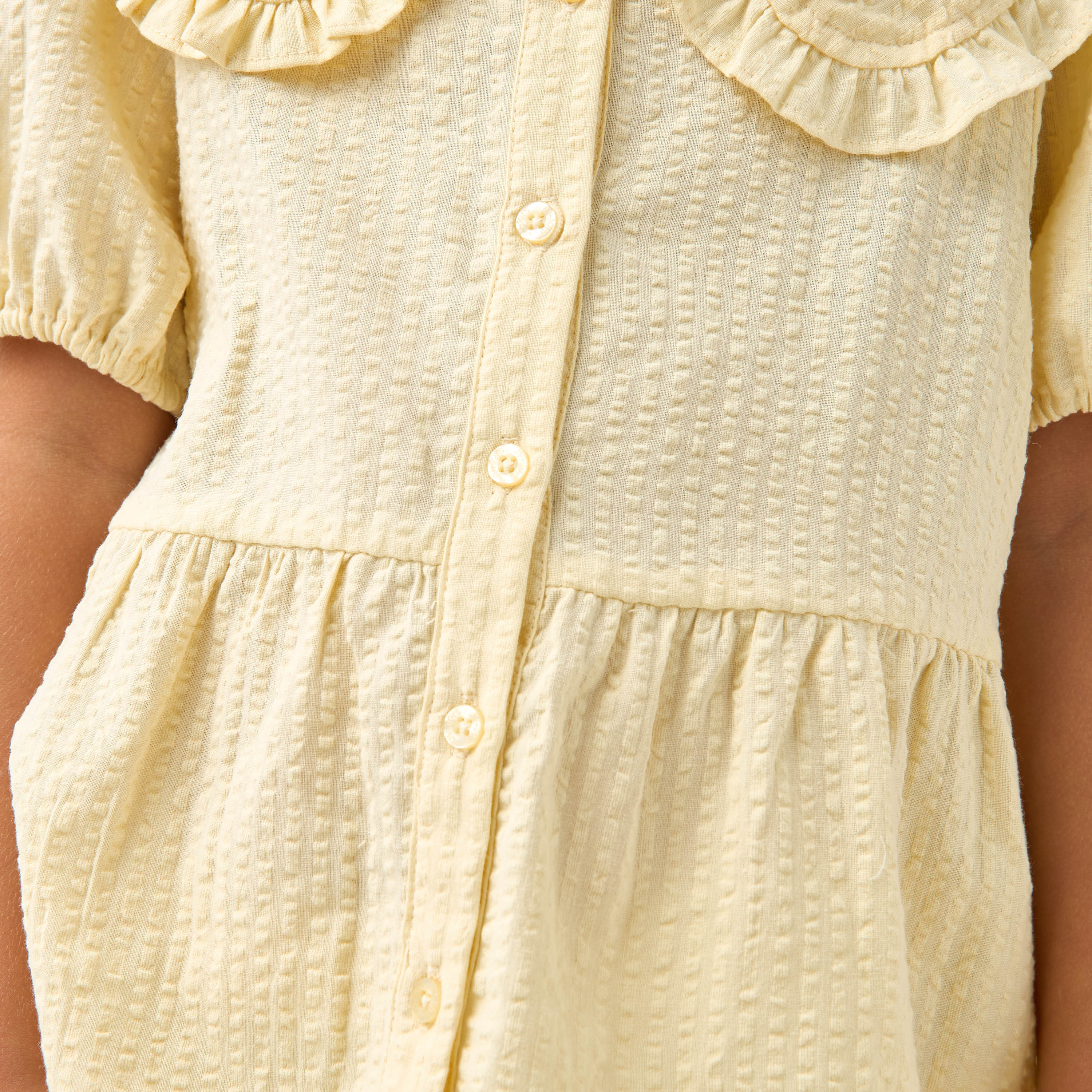 Juniors Textured Shirt and Pyjama Set-baby-girls-clothing-nightwear-pyjamasets-image-5