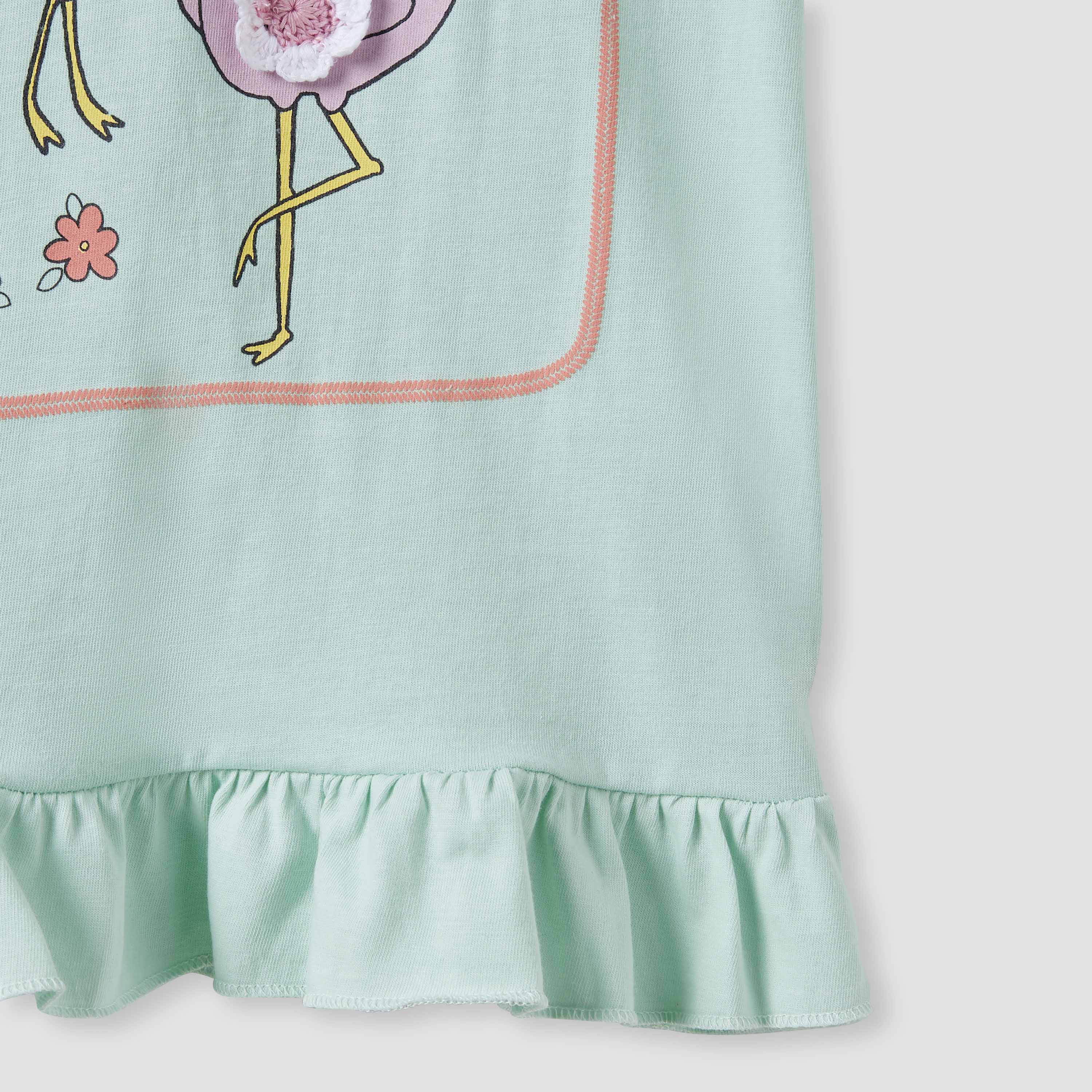 Juniors Flamingo Print Top and Shorts Set-baby-girls-clothing-nightwear-pyjamasets-image-4