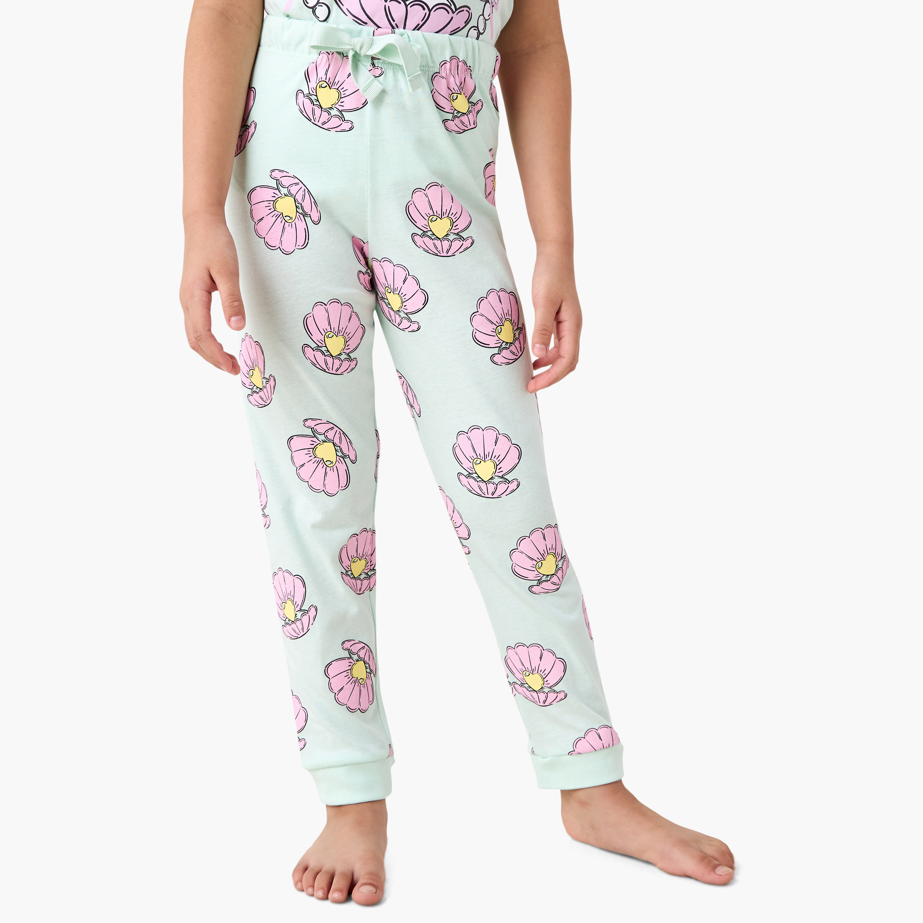 Juniors Printed T-shirt and Pyjamas - Set of 2-girls-clothing-nightwear-image-5