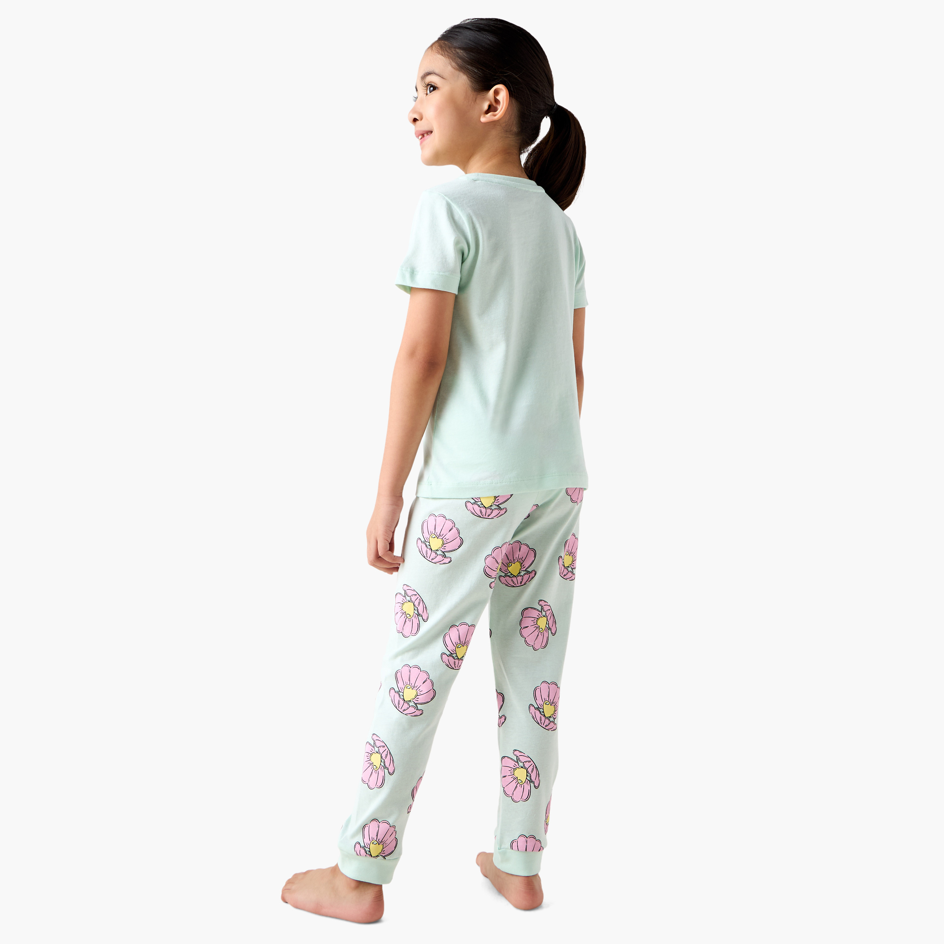 Juniors Printed T-shirt and Pyjamas - Set of 2-girls-clothing-nightwear-image-6
