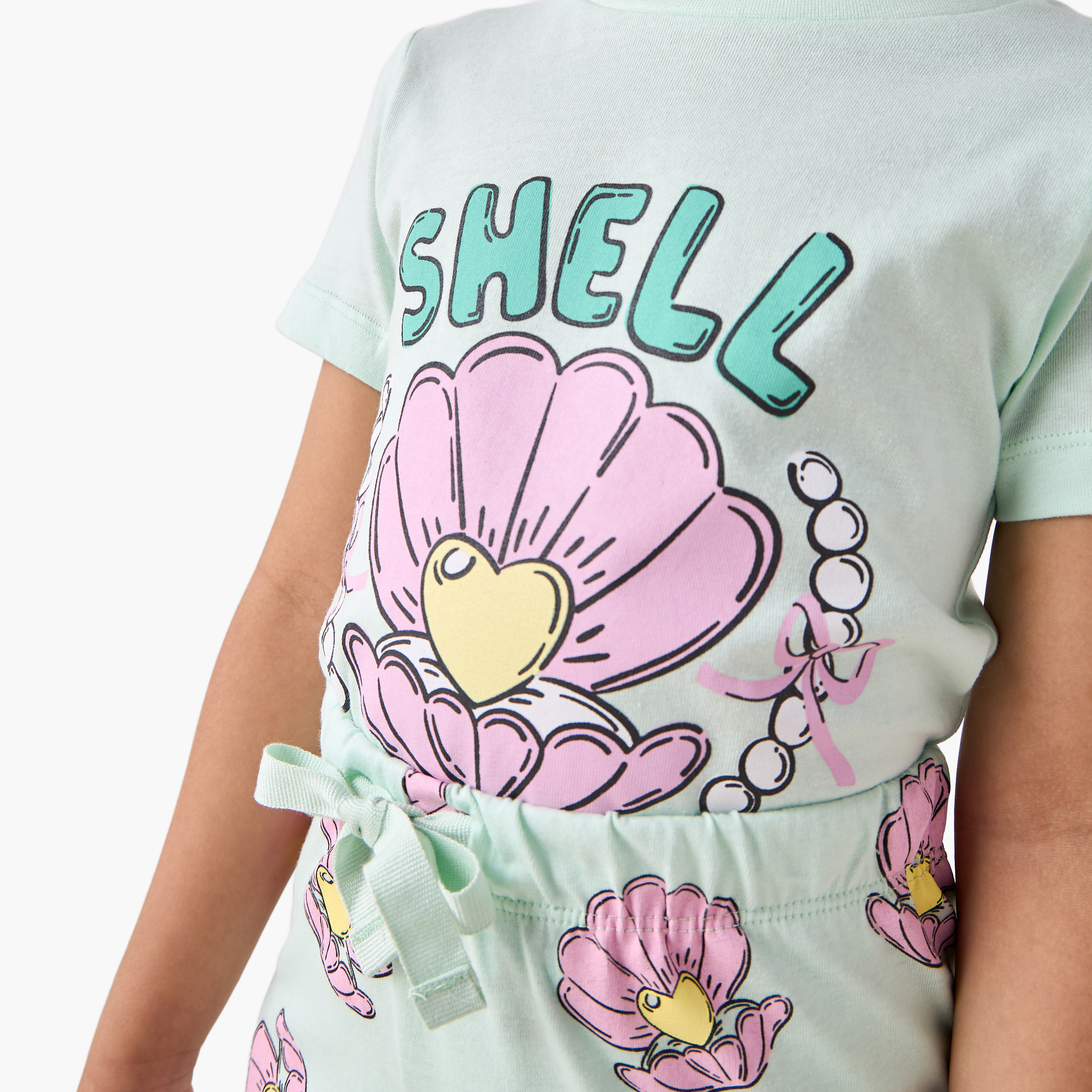 Juniors Printed T-shirt and Pyjamas - Set of 2-girls-clothing-nightwear-image-7