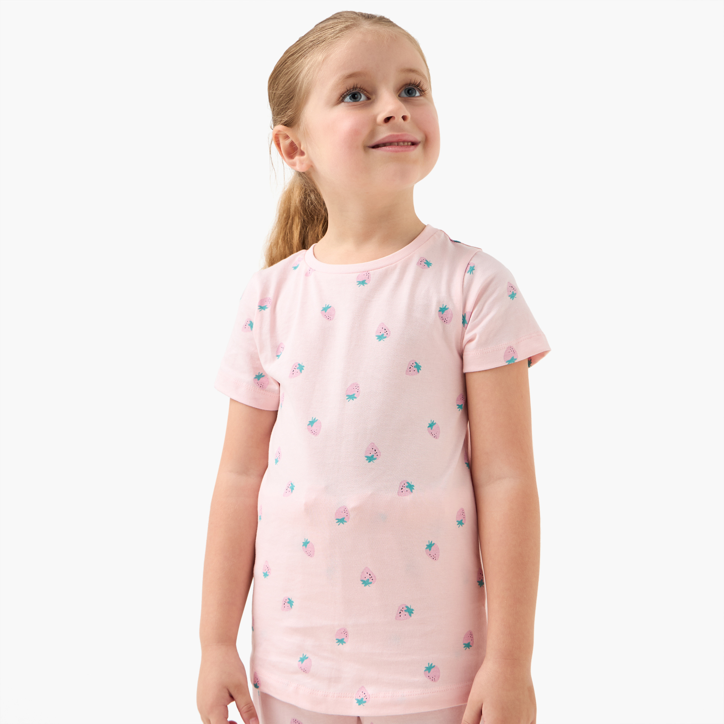 Juniors Printed T-shirt with Pyjama - Set of 3-baby-girls-clothing-nightwear-pyjamasets-image-2