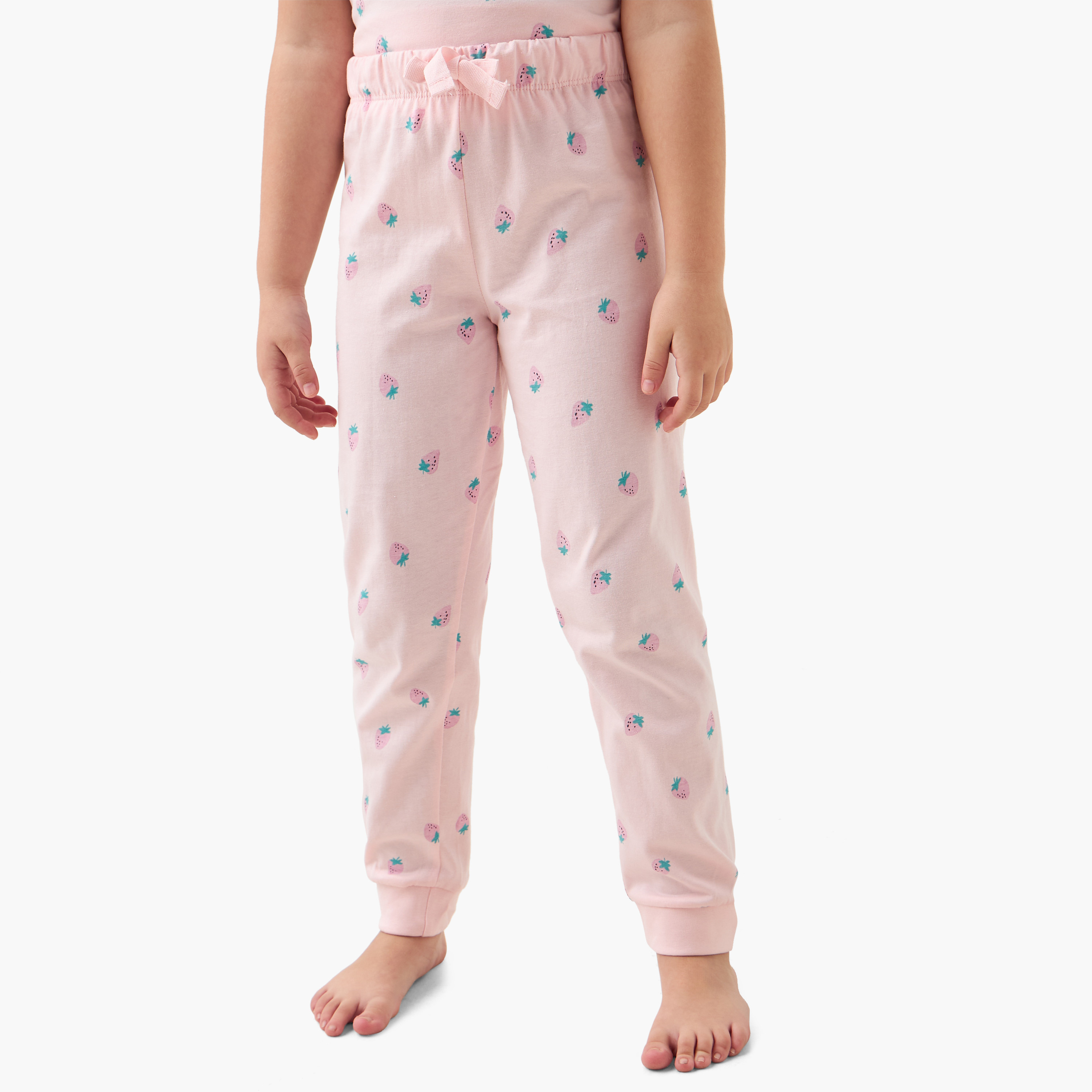 Juniors Printed T-shirt with Pyjama - Set of 3-baby-girls-clothing-nightwear-pyjamasets-image-3