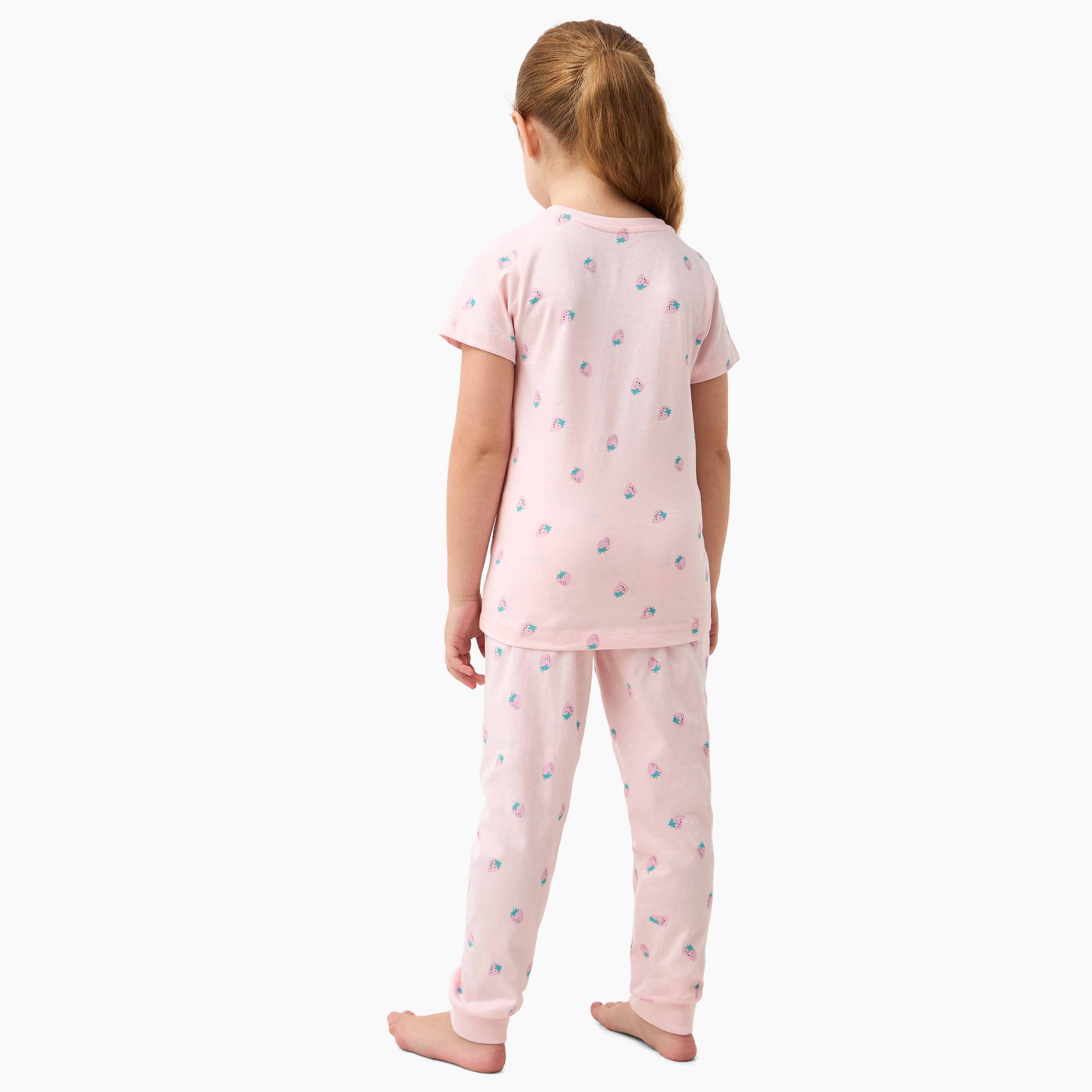 Juniors Printed T-shirt with Pyjama - Set of 3-baby-girls-clothing-nightwear-pyjamasets-image-4