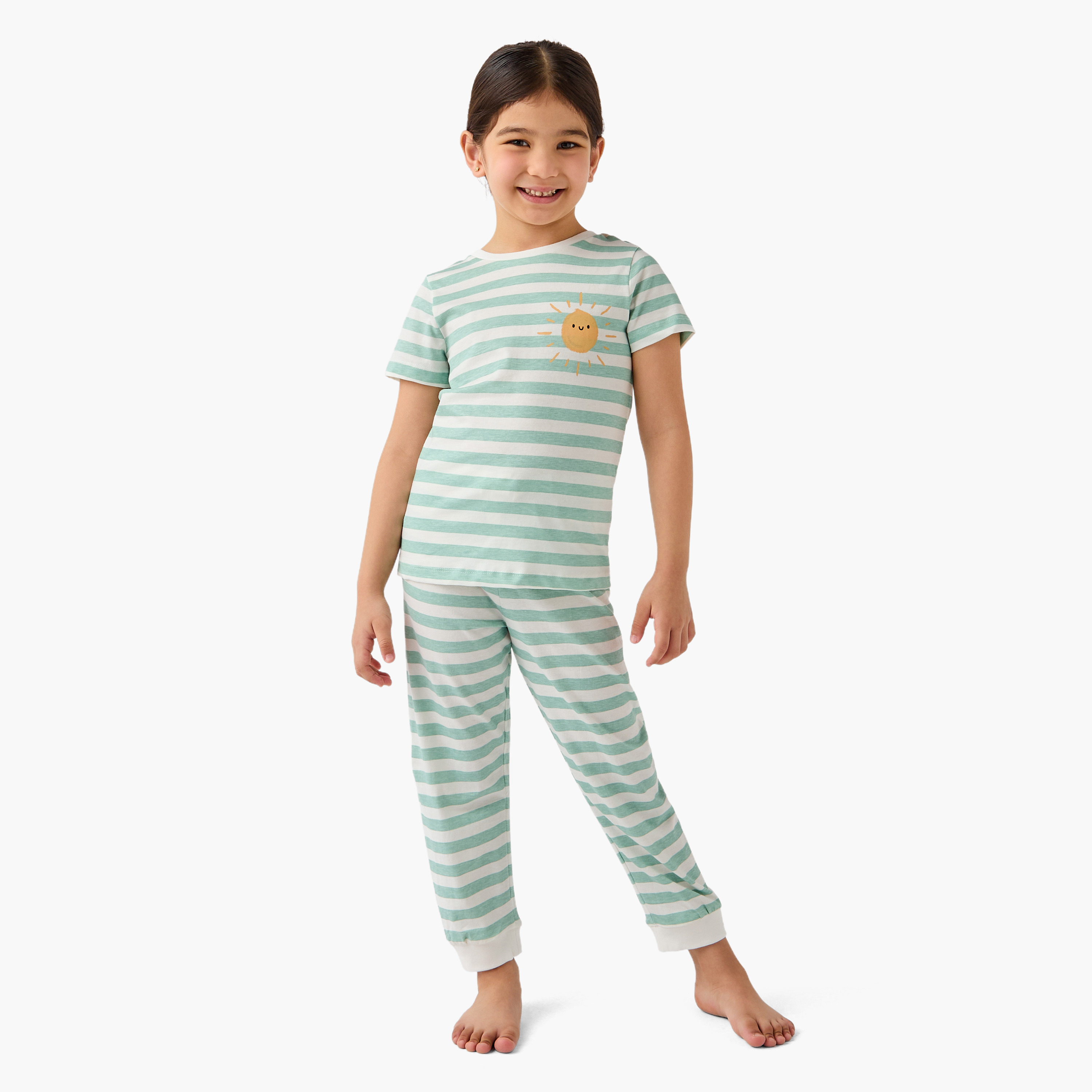 Juniors Printed T-shirts and Pyjamas - Set of 3-girls-clothing-nightwear-image-2