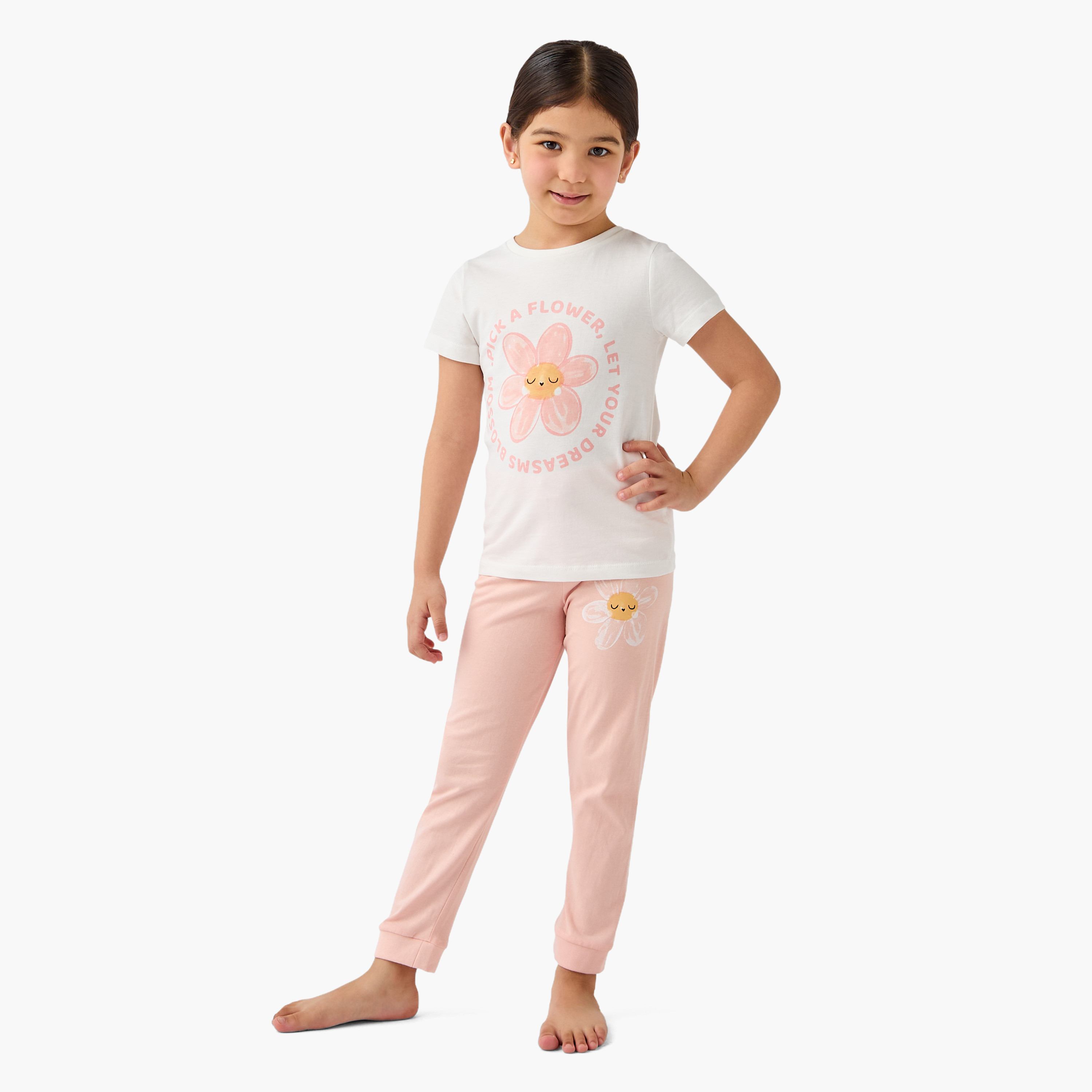 Juniors Printed T-shirts and Pyjamas - Set of 3-girls-clothing-nightwear-image-4