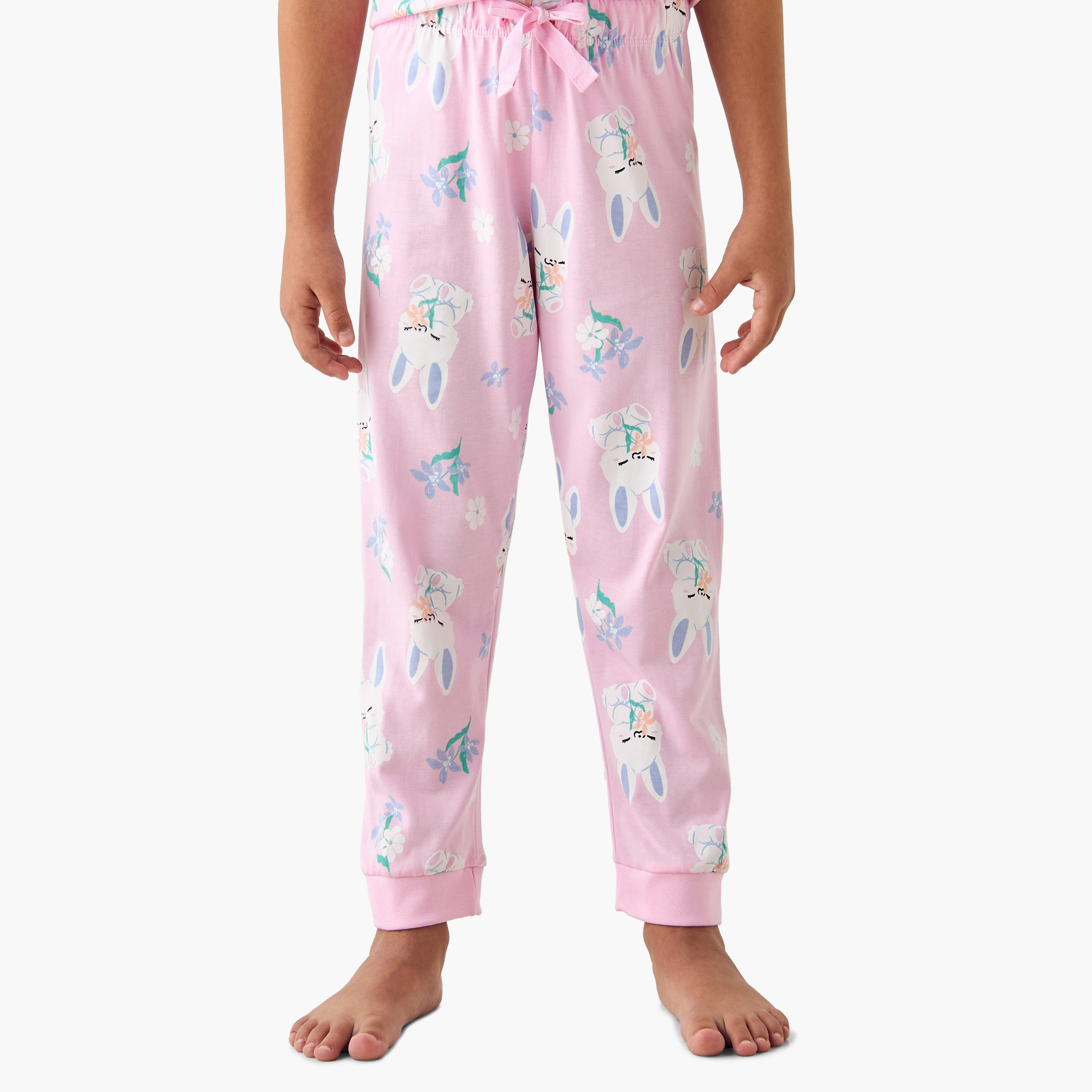 Juniors Printed Short Sleeve T-shirt and Pyjamas - Set of 3-girls-clothing-nightwear-image-6