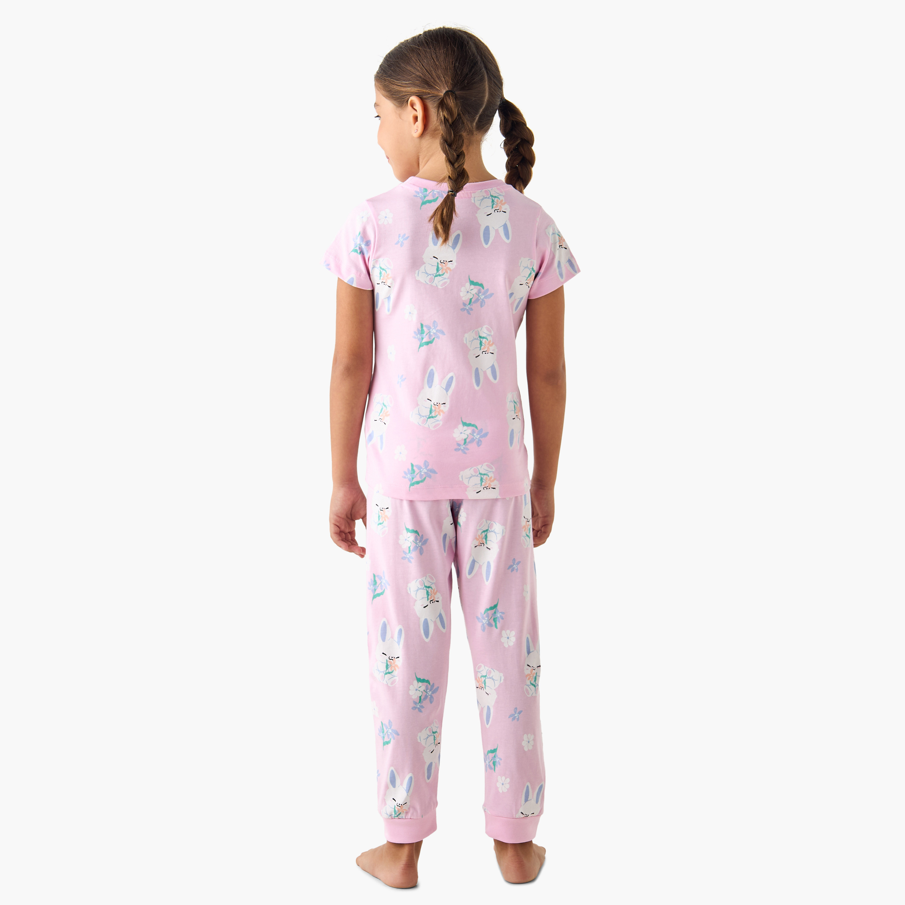Juniors Printed Short Sleeve T-shirt and Pyjamas - Set of 3-girls-clothing-nightwear-image-7