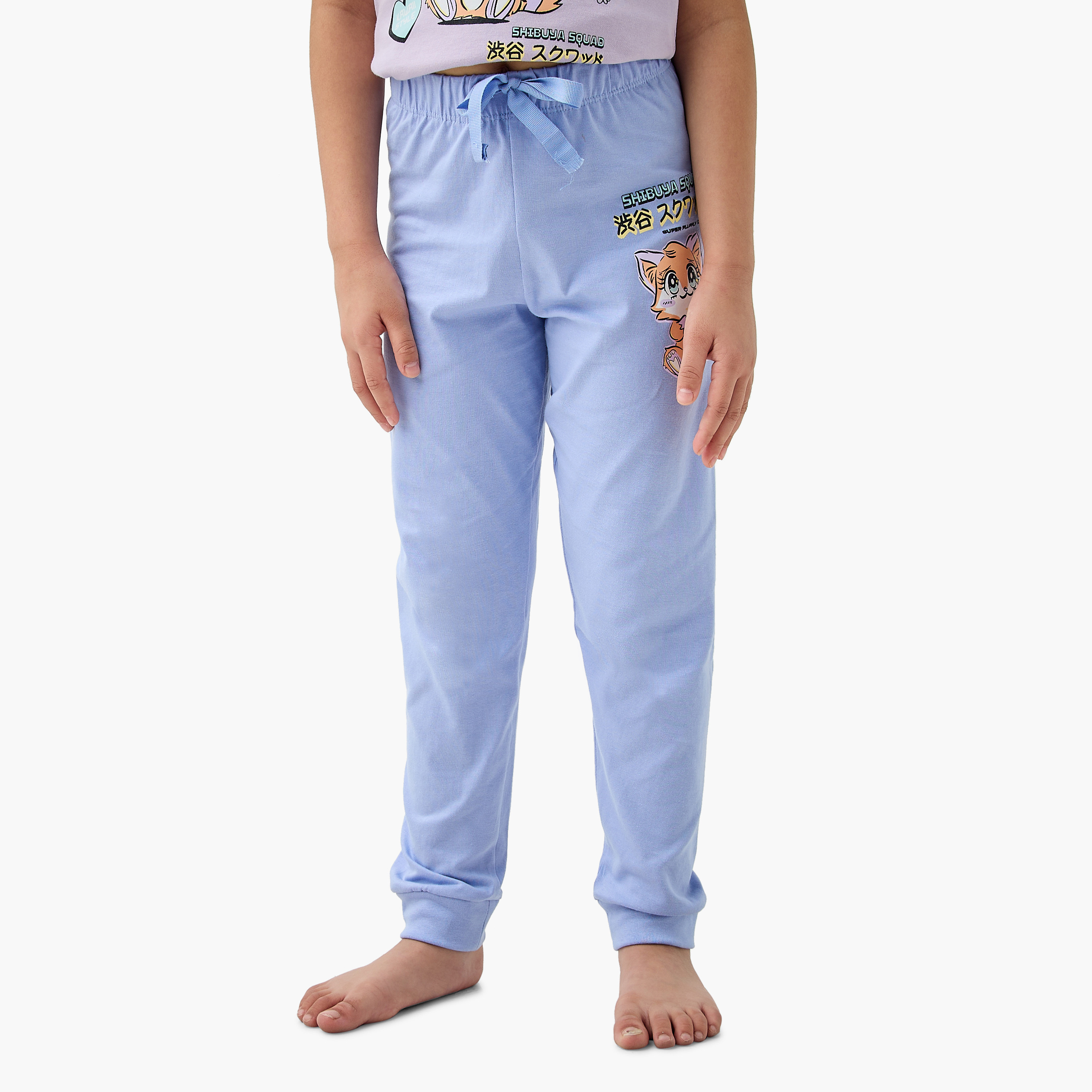 Juniors Printed T-shirt and Pyjama Set-baby-girls-clothing-nightwear-pyjamasets-image-3