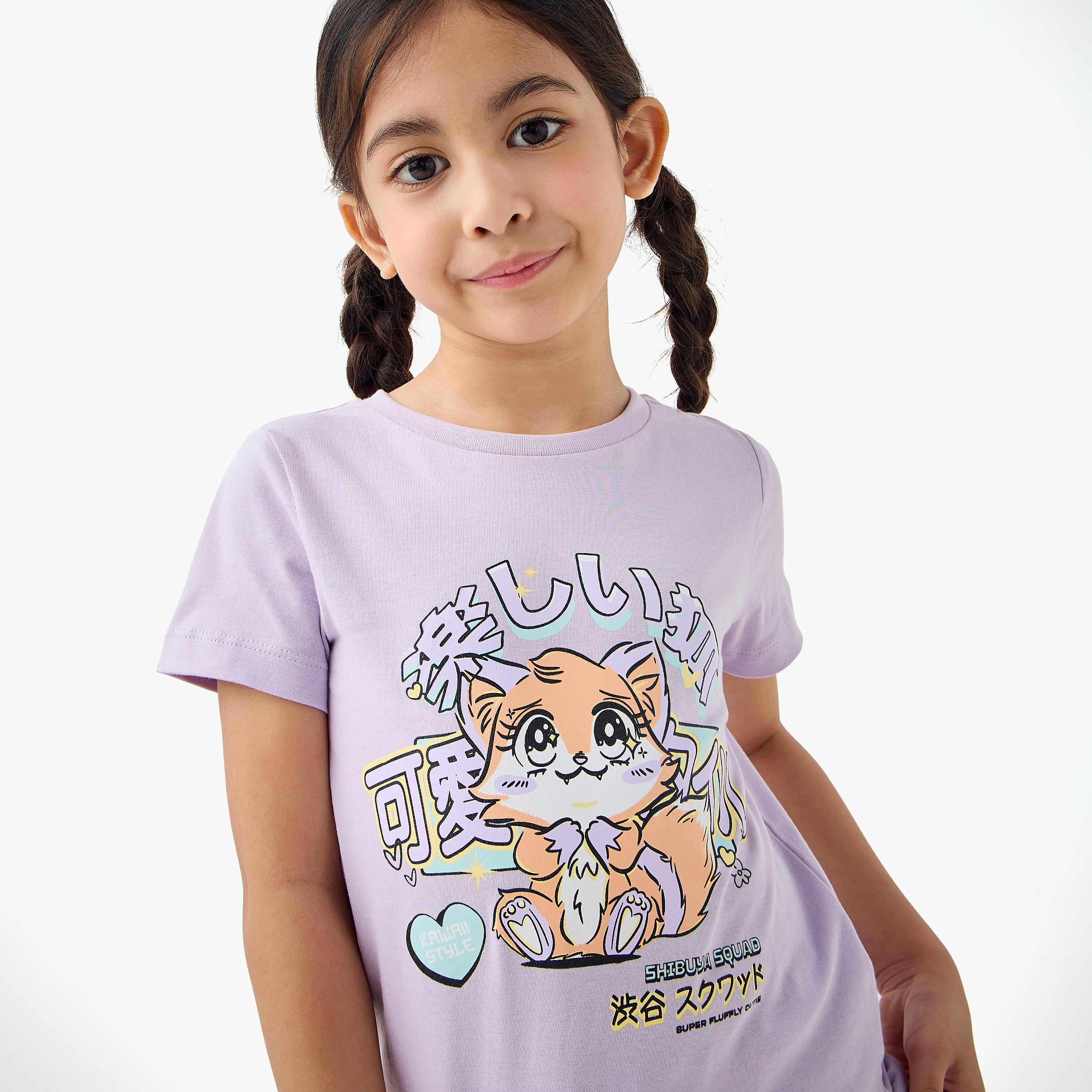 Juniors Printed T-shirt and Pyjama Set-baby-girls-clothing-nightwear-pyjamasets-image-5
