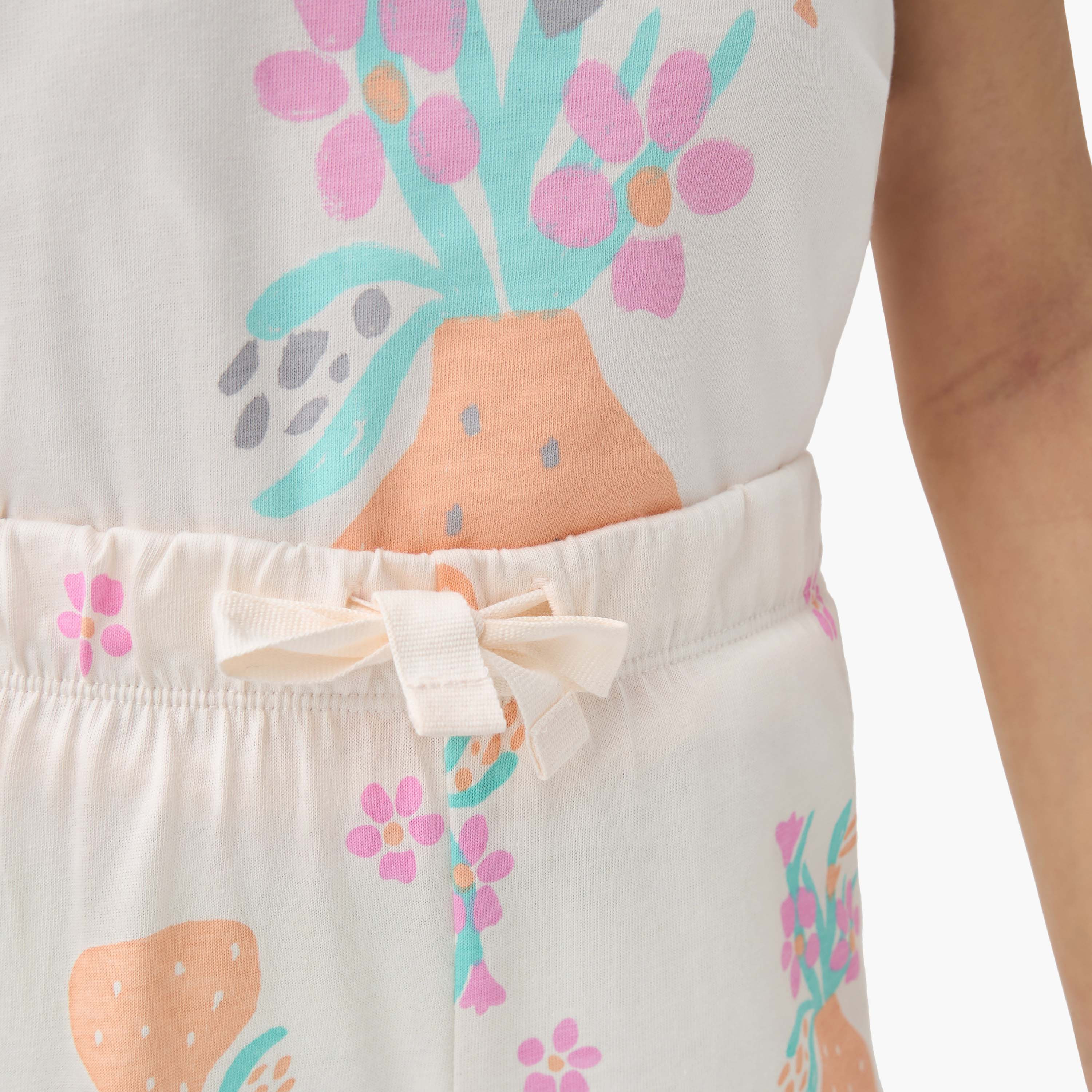 Juniors Floral Print T-shirt and Pyjama Set-baby-girls-clothing-nightwear-pyjamasets-image-5