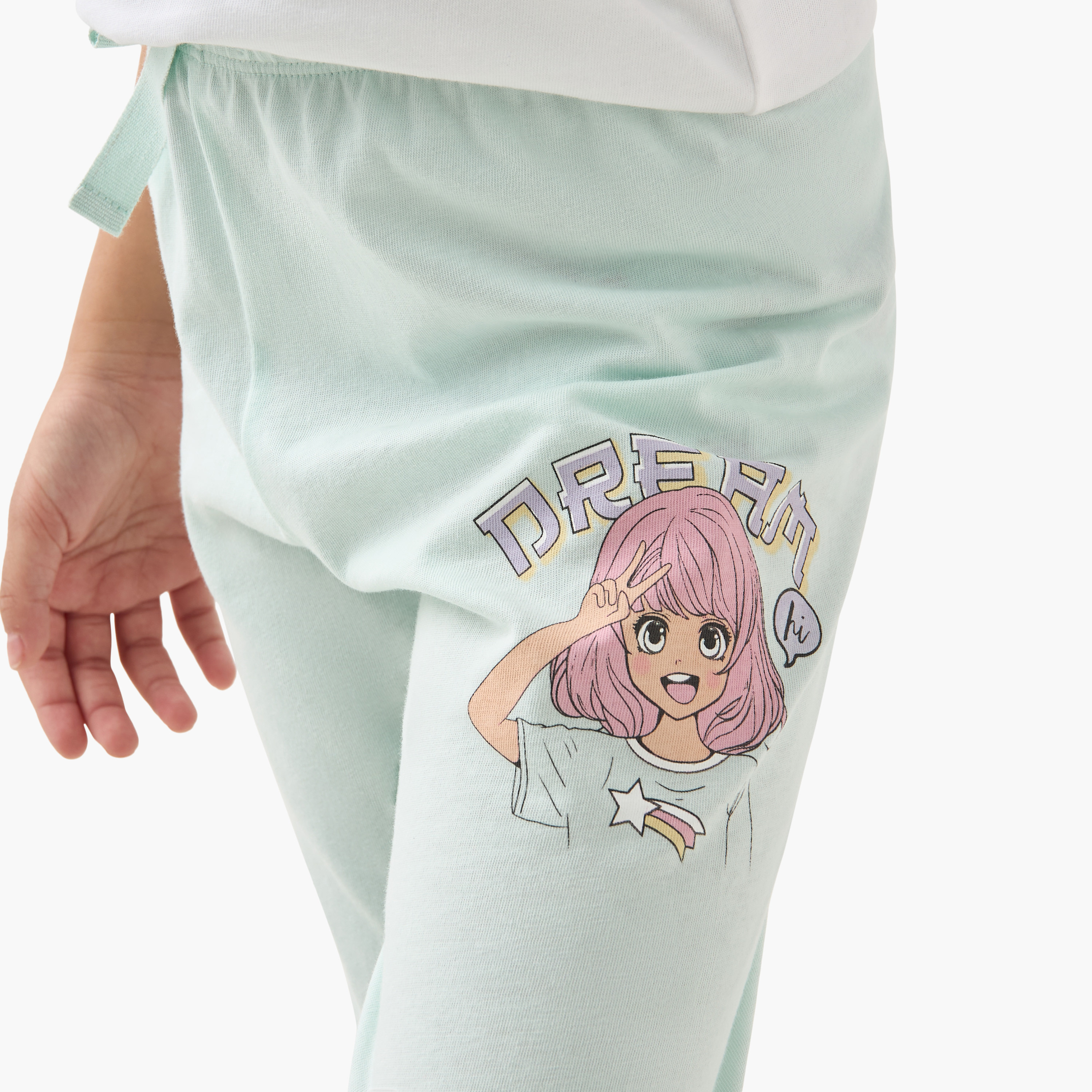 Juniors Anime Print T-shirt and Pyjamas Set-girls-clothing-nightwear-image-5