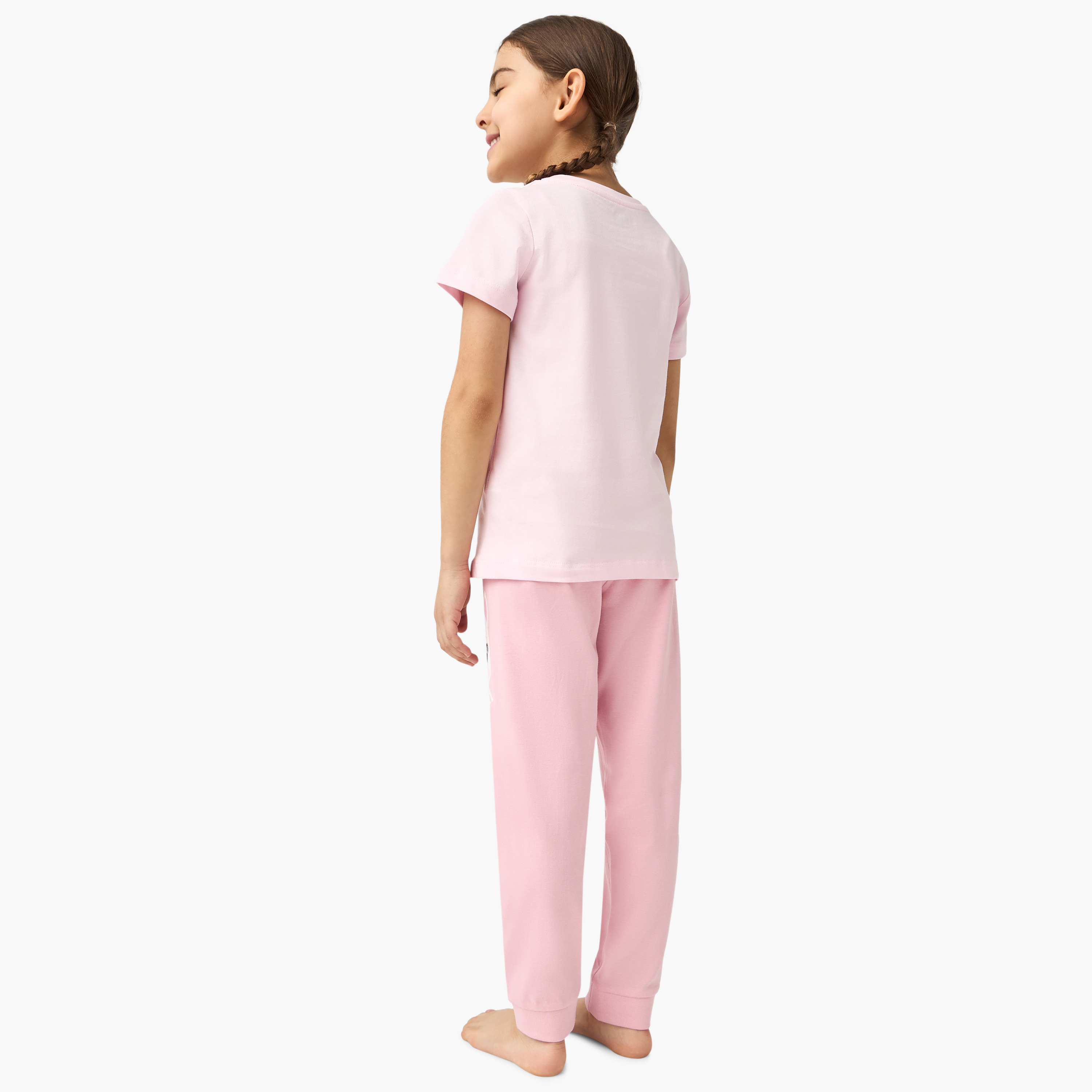 Juniors Unicorn Print T-shirt and Pyjama Set-baby-girls-clothing-nightwear-pyjamasets-image-3