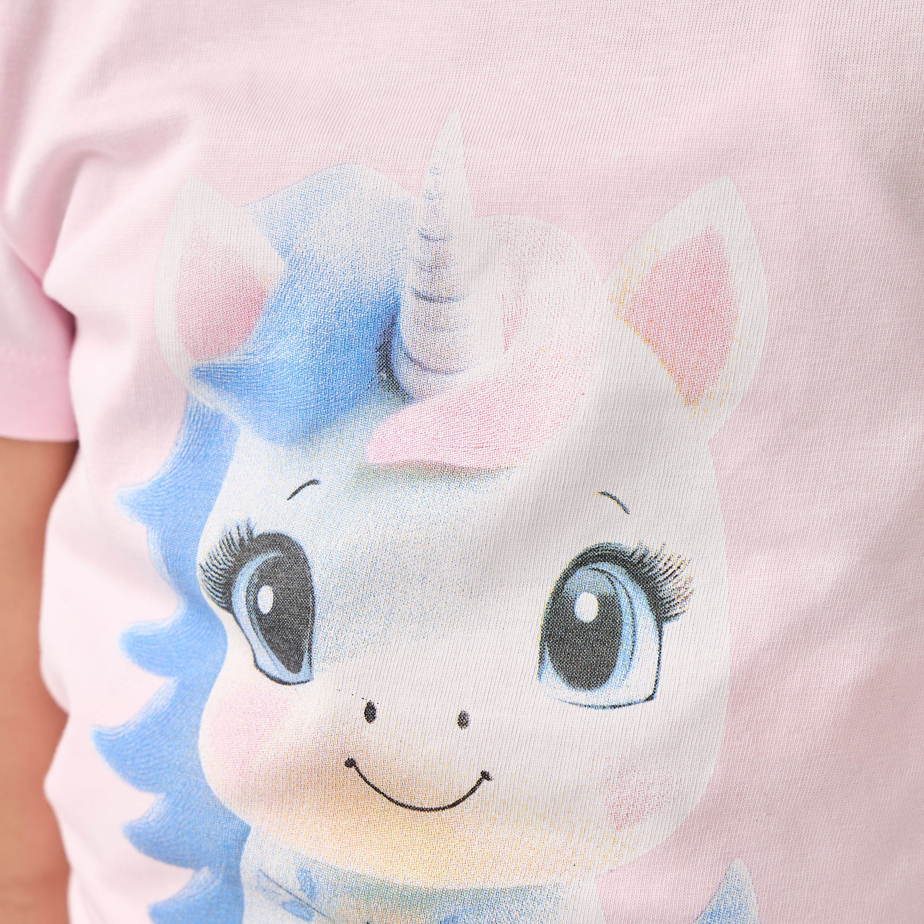 Juniors Unicorn Print T-shirt and Pyjama Set-baby-girls-clothing-nightwear-pyjamasets-image-6