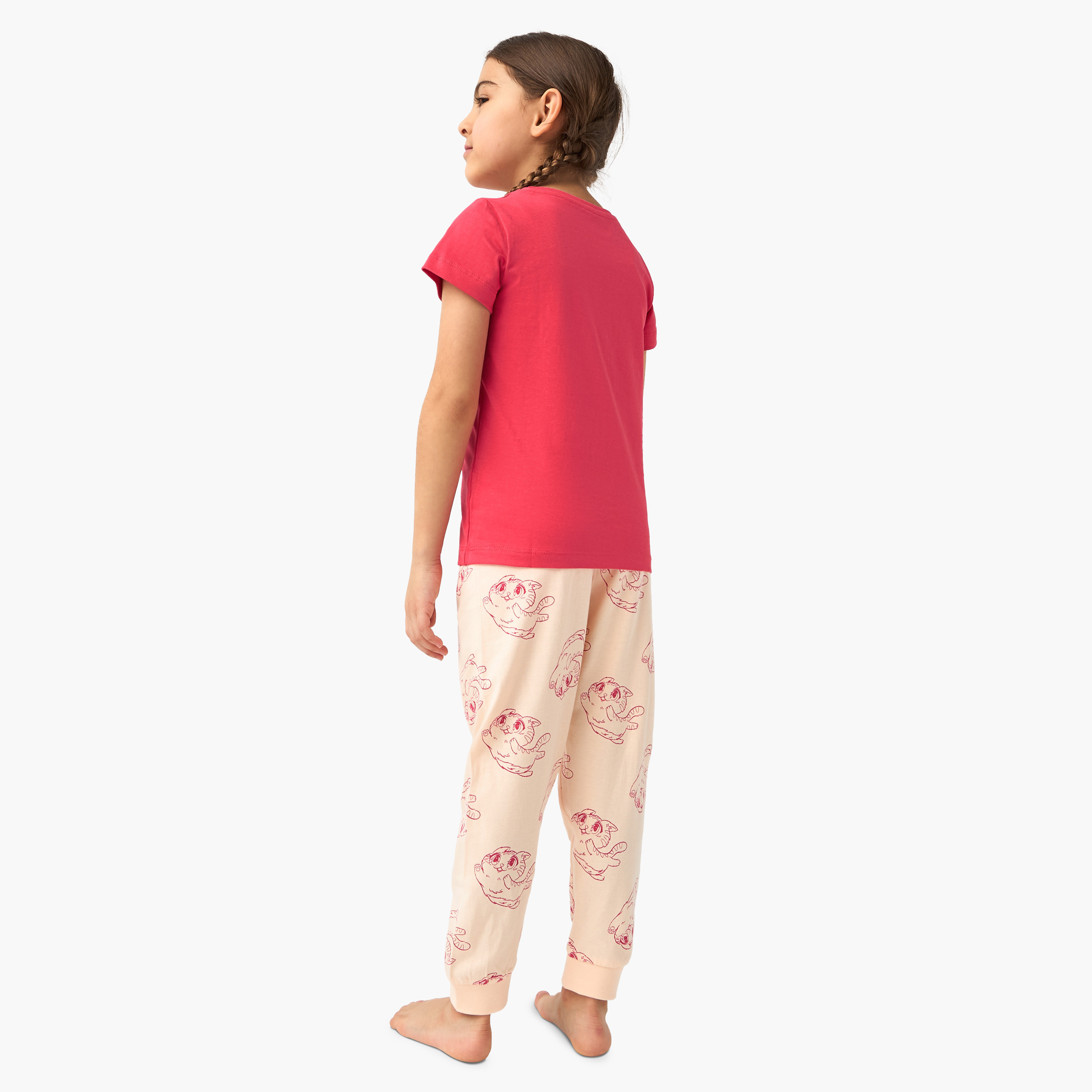 Juniors Printed T-shirt and Pyjama Set-baby-girls-clothing-nightwear-pyjamasets-image-4