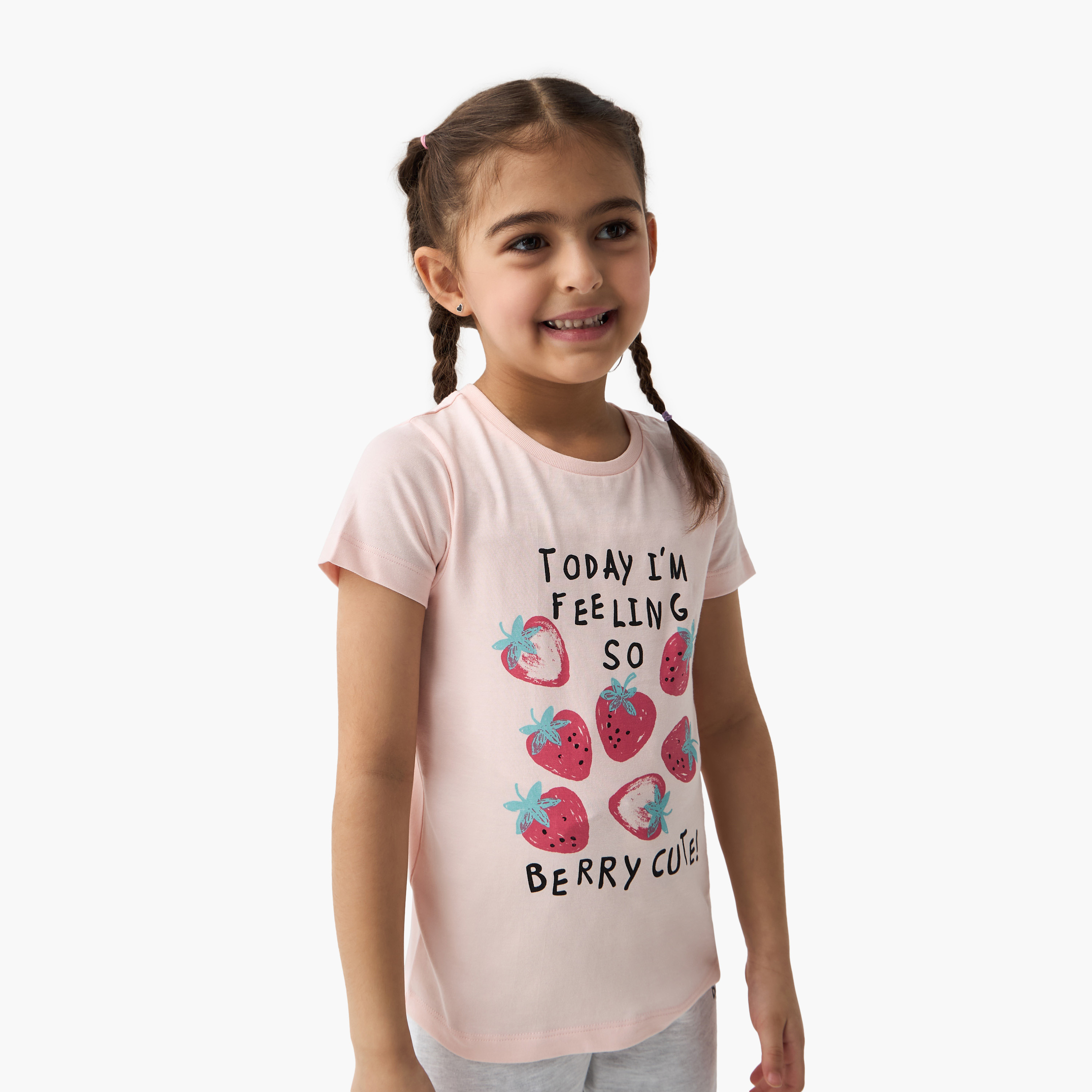 Juniors Printed T-shirt and Pyjama Set-girls-clothing-nightwear-image-2
