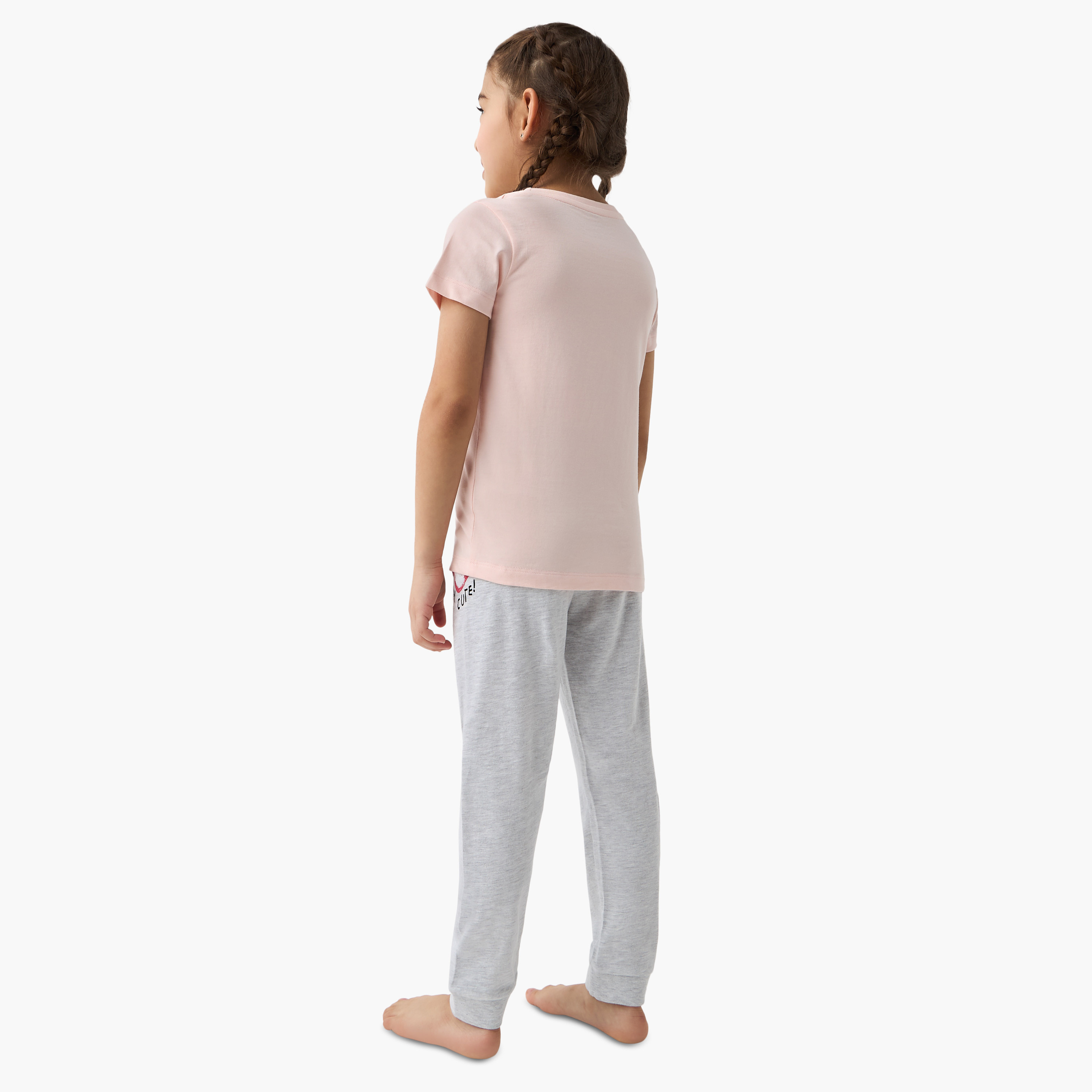 Juniors Printed T-shirt and Pyjama Set-girls-clothing-nightwear-image-4
