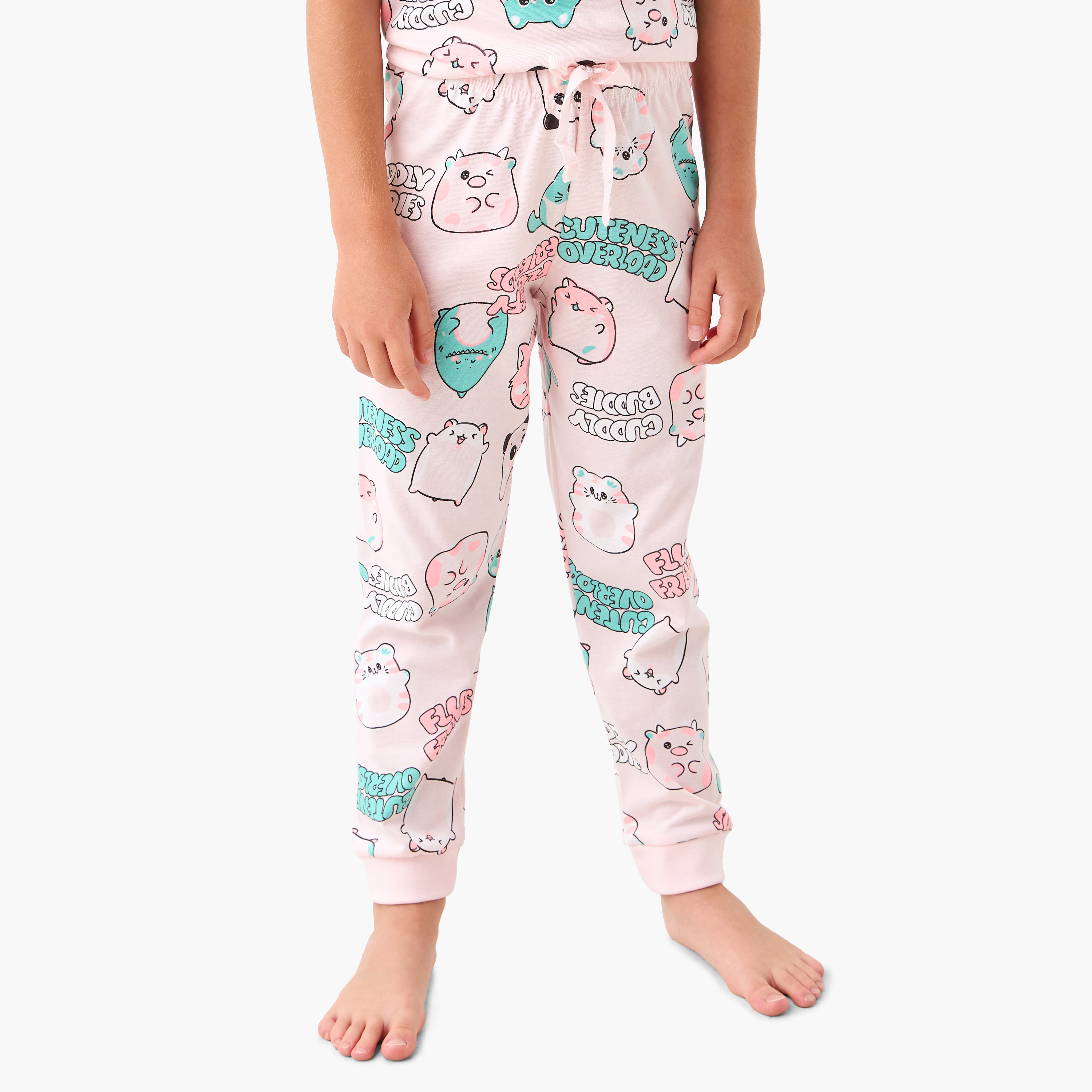 Juniors Printed T-shirt and Pyjama Set-girls-clothing-nightwear-image-3