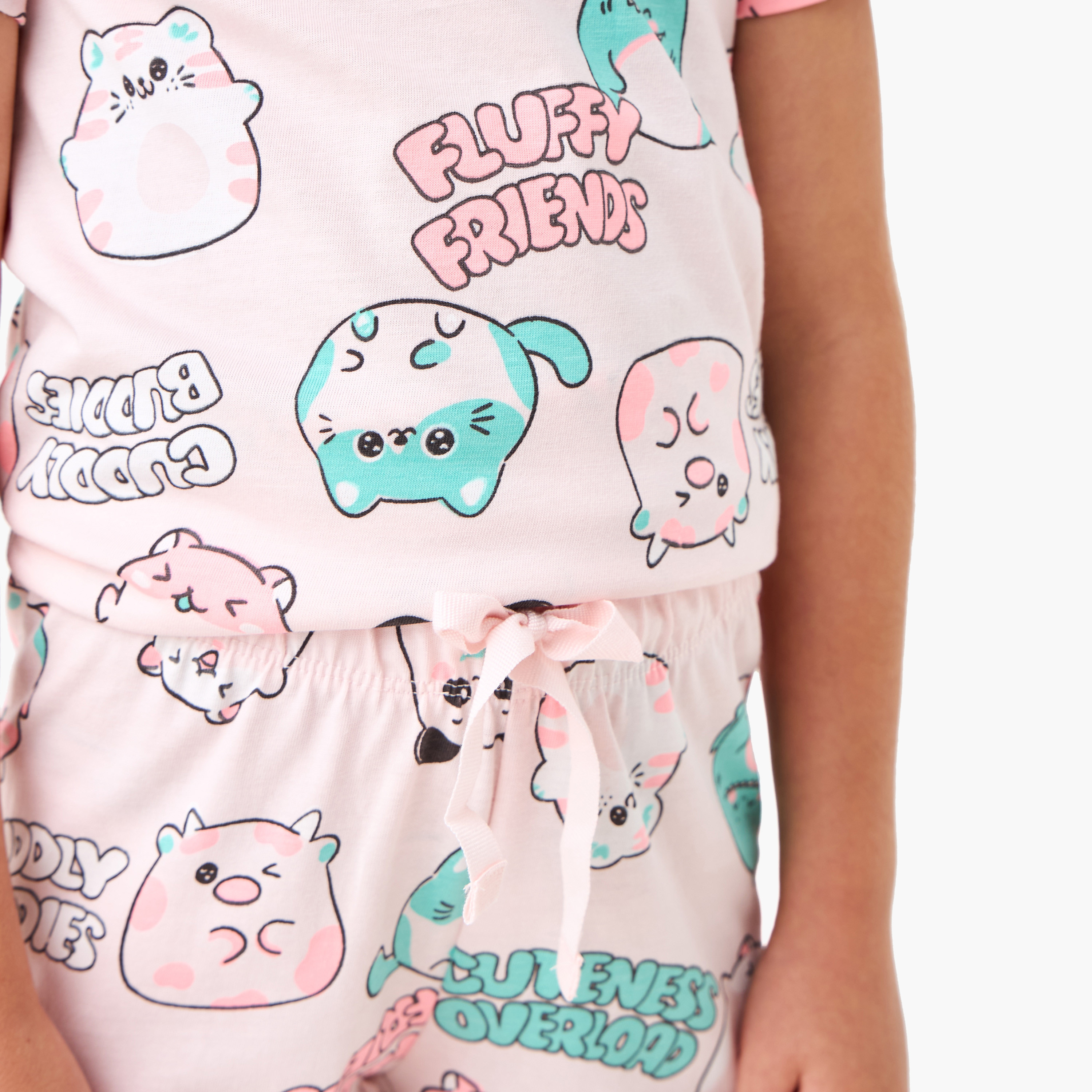 Juniors Printed T-shirt and Pyjama Set-girls-clothing-nightwear-image-5