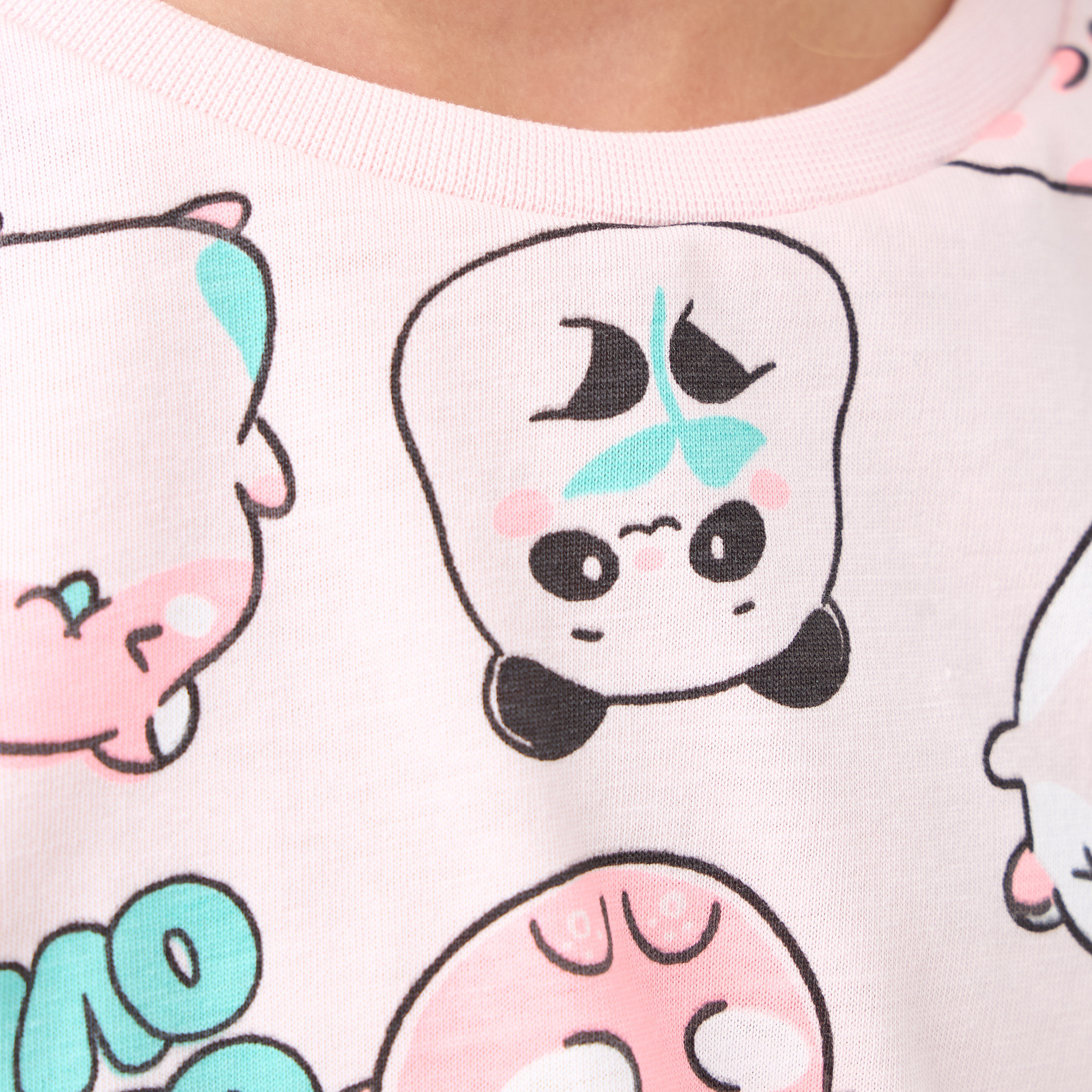 Juniors Printed T-shirt and Pyjama Set-girls-clothing-nightwear-image-6