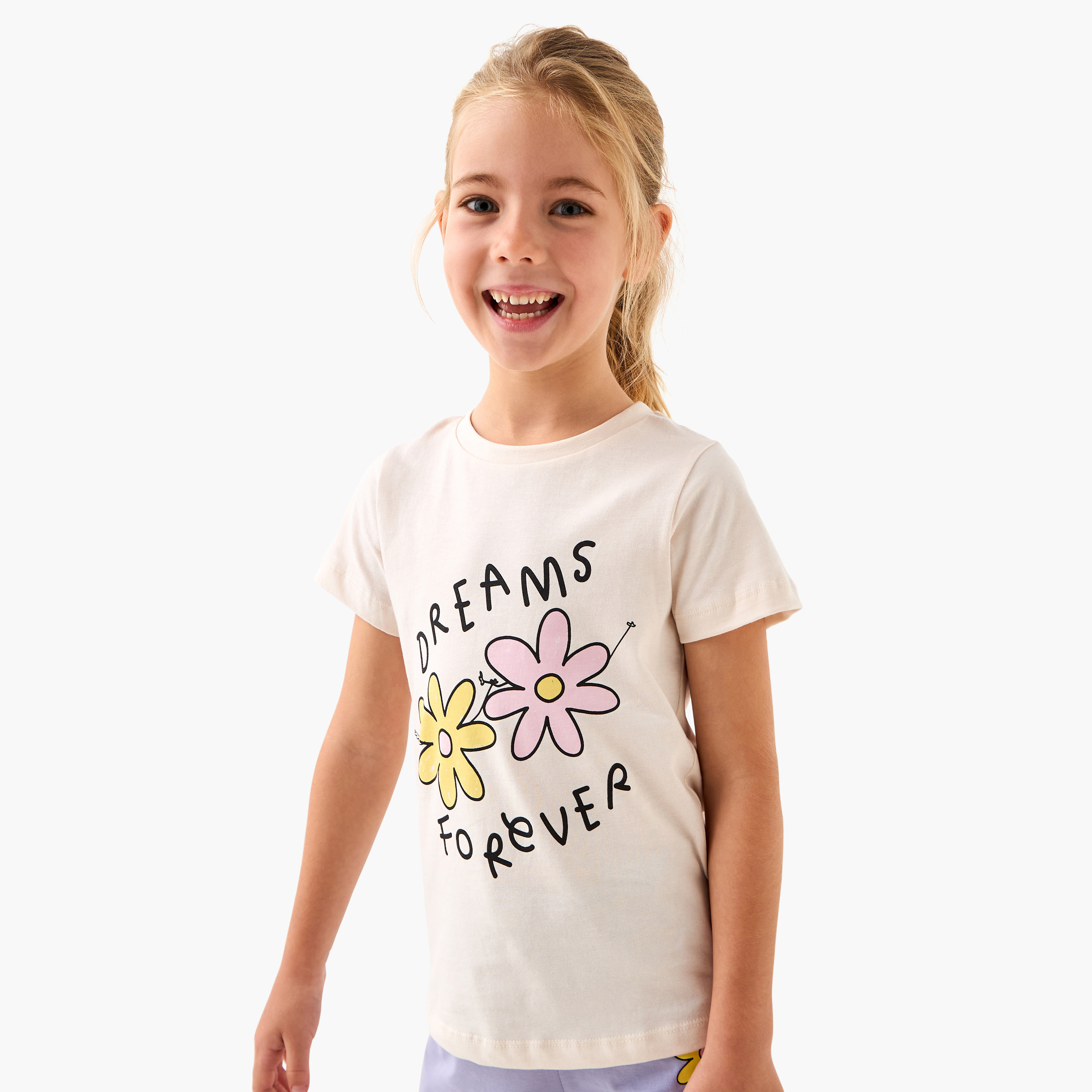 Juniors Printed T-shirt and Pyjama Set-girls-clothing-nightwear-image-2