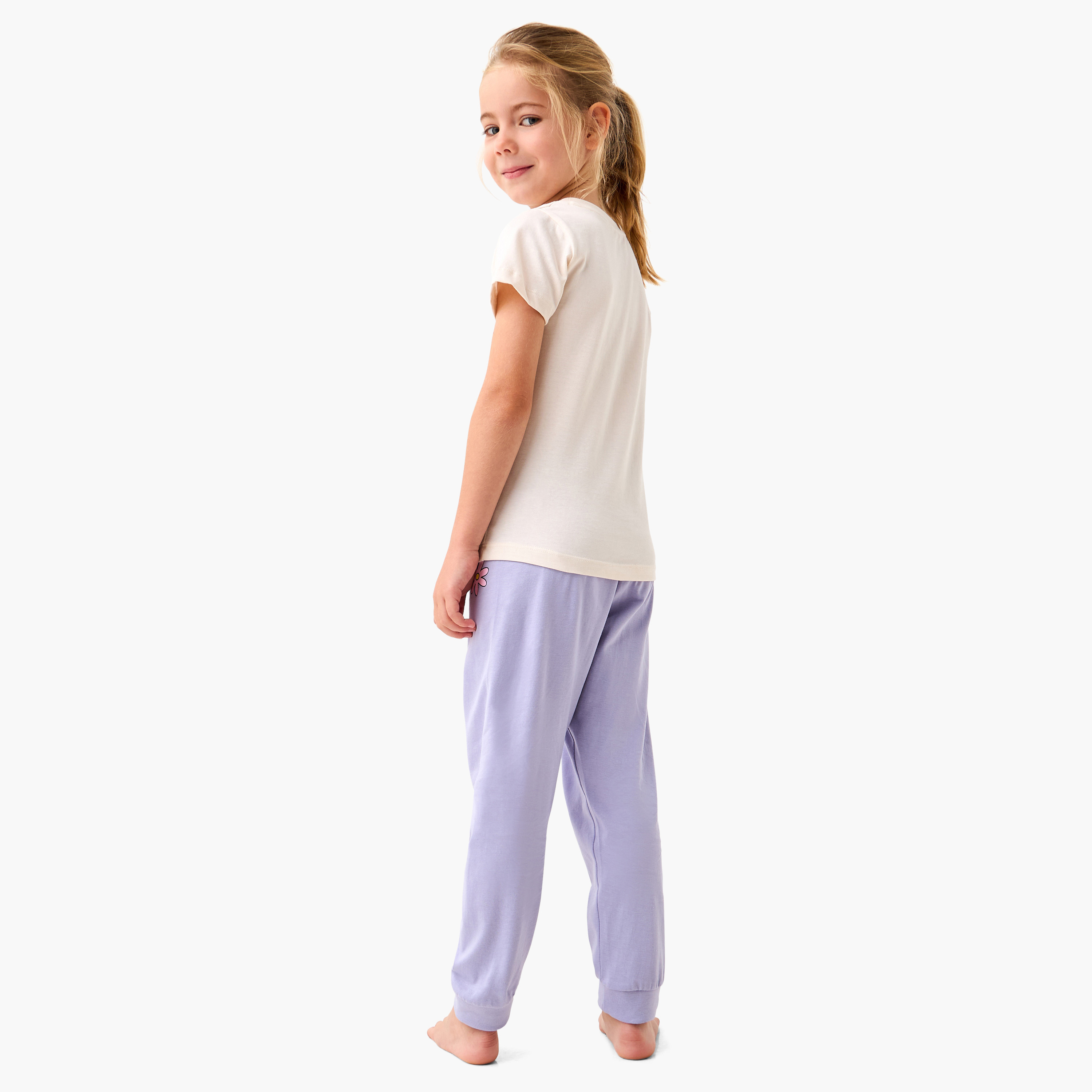 Juniors Printed T-shirt and Pyjama Set-girls-clothing-nightwear-image-4