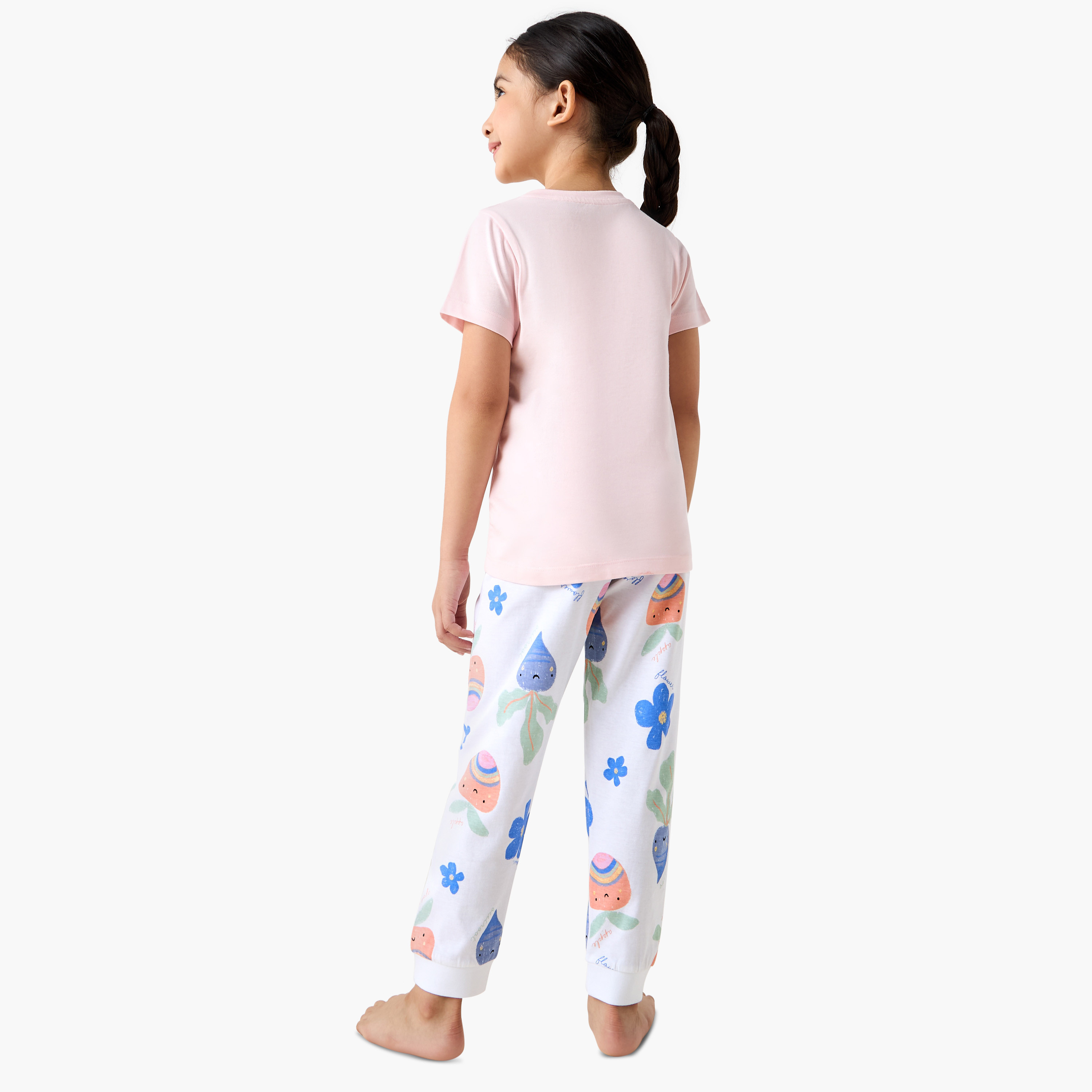 Juniors Printed T-shirt and Pyjama Set-girls-clothing-nightwear-image-4