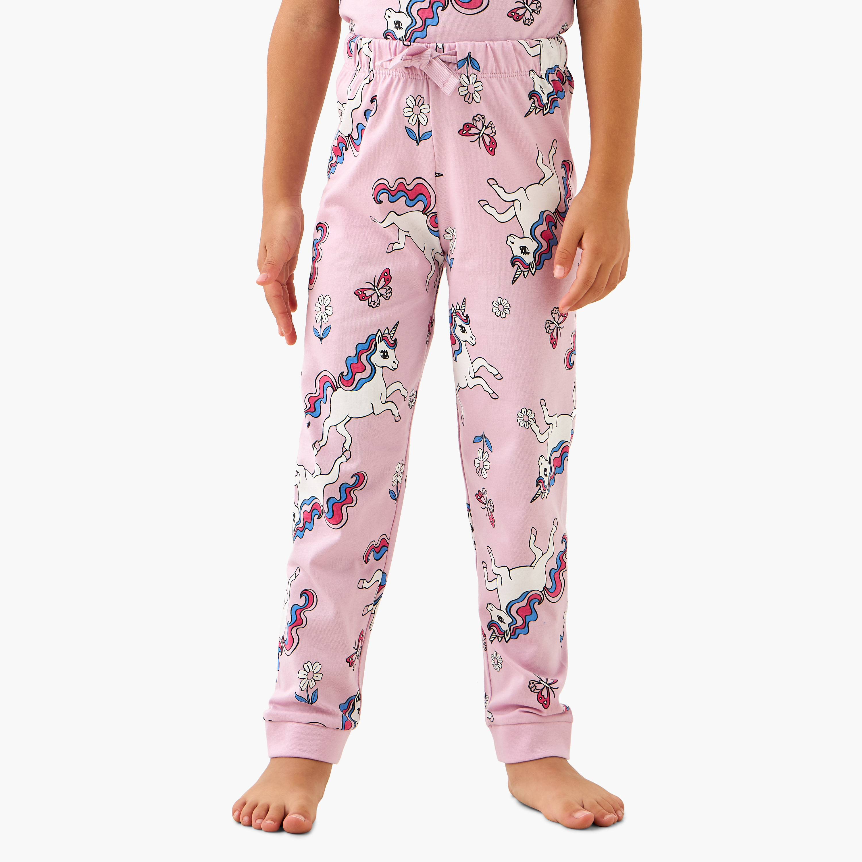 Juniors All-Over Unicorn Print T-shirt and Pyjama Set-baby-girls-clothing-nightwear-pyjamasets-image-3