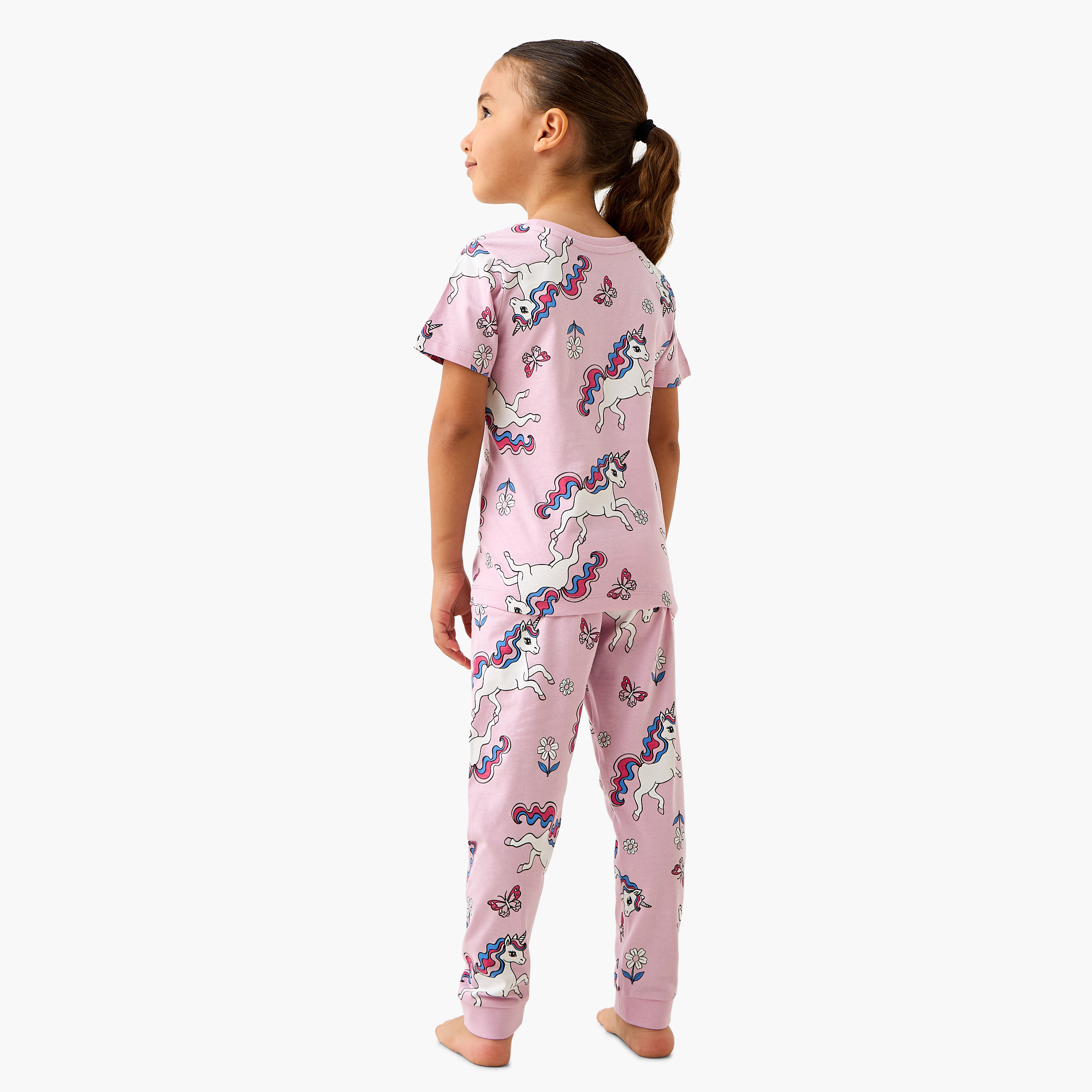 Juniors All-Over Unicorn Print T-shirt and Pyjama Set-baby-girls-clothing-nightwear-pyjamasets-image-4