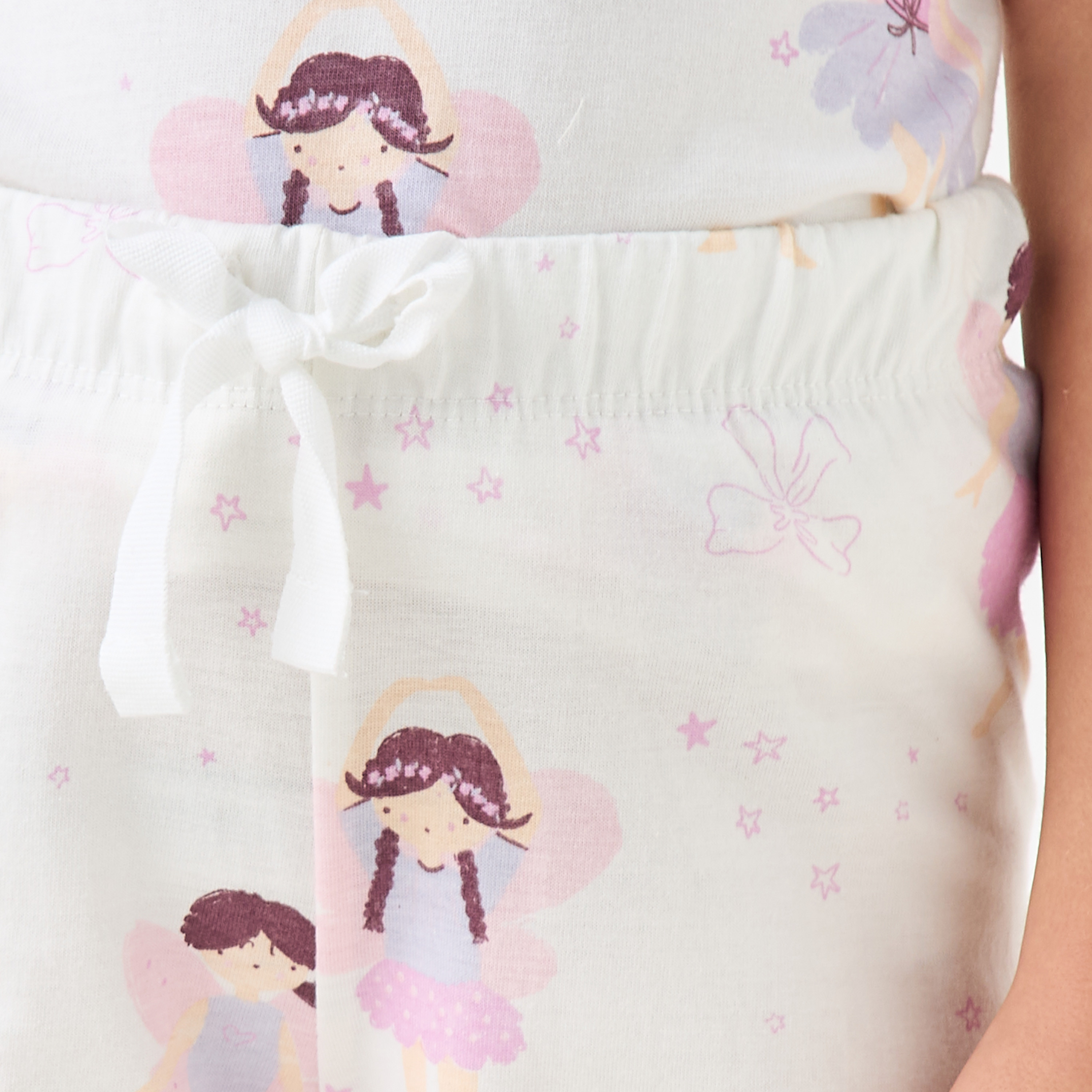 Juniors Angel Print T-shirt and Pyjama Set-girls-clothing-nightwear-image-6