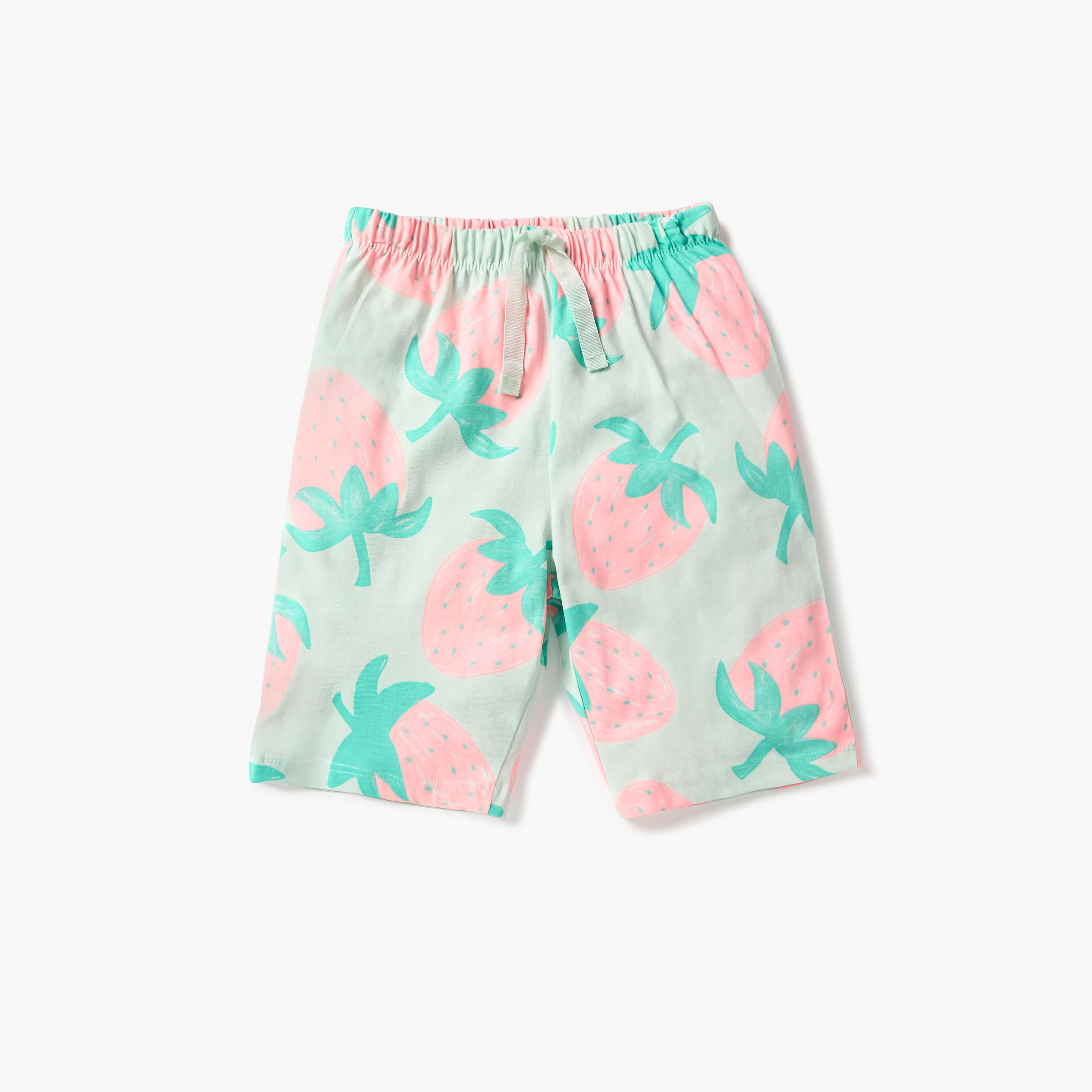 Juniors Strawberry Print T-shirt and Pyjama Set-girls-clothing-nightwear-image-3