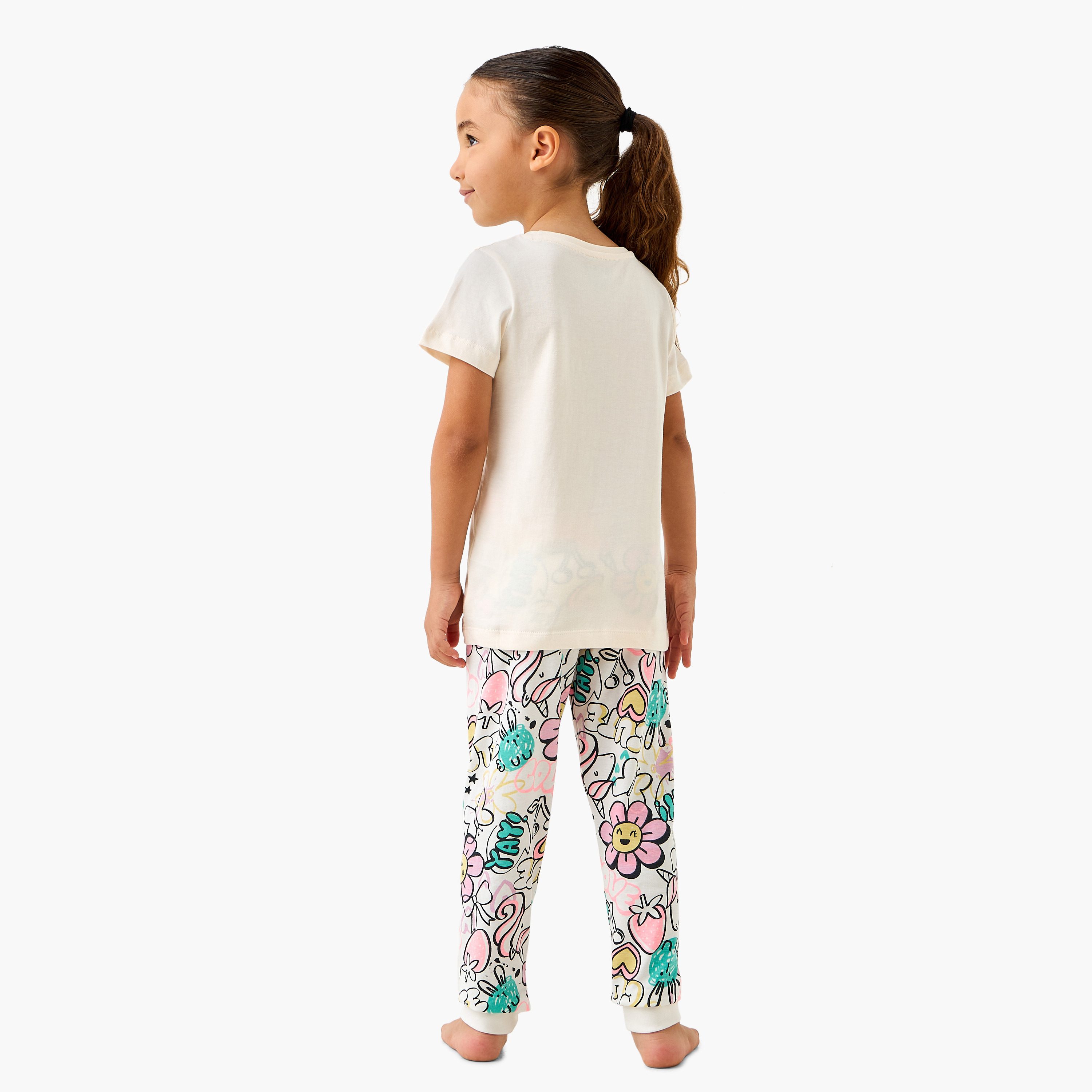 Juniors Printed T-shirt and Pyjama Set-baby-girls-clothing-nightwear-pyjamasets-image-4