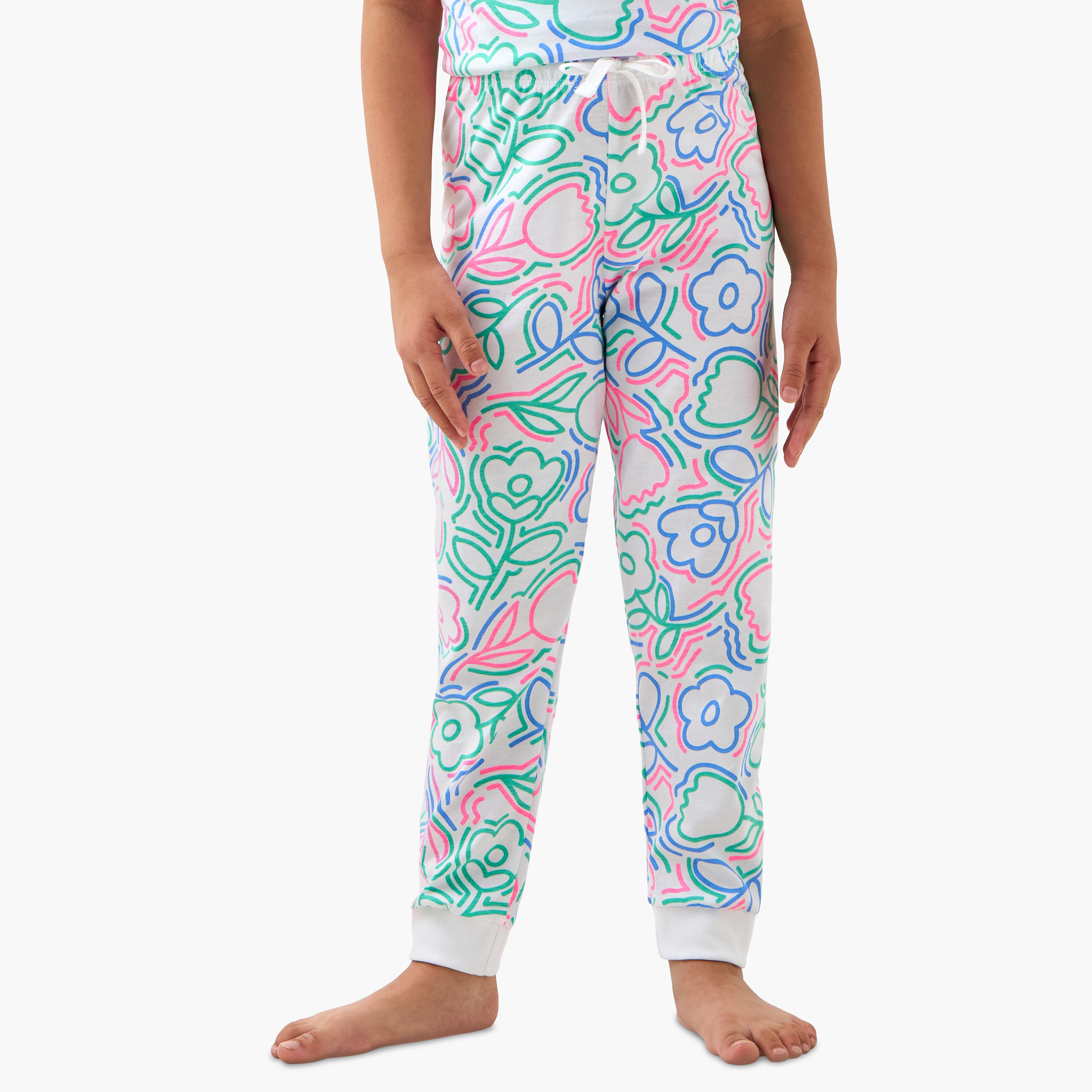 Juniors Printed T-shirt and Pyjama Set-girls-clothing-nightwear-image-3