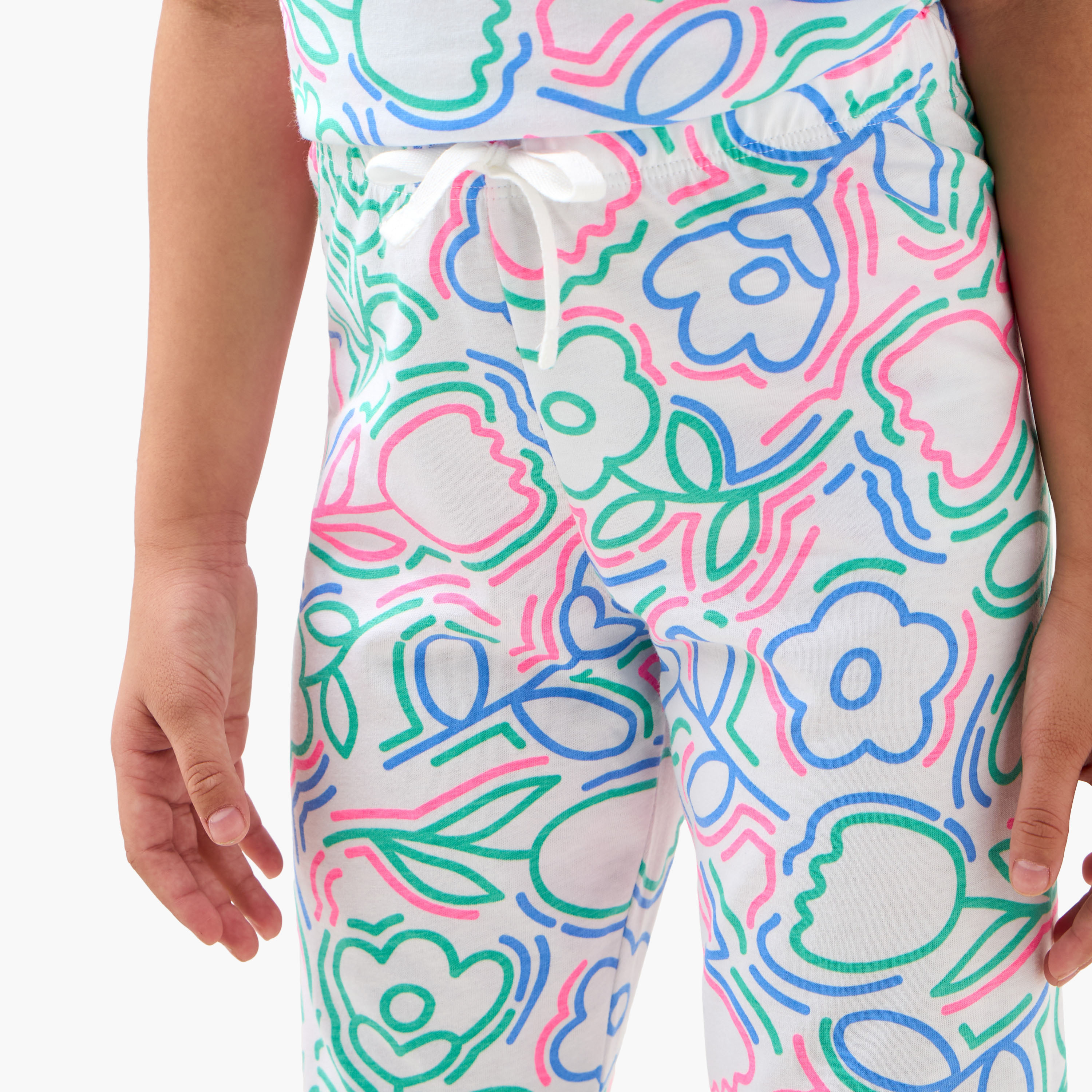 Juniors Printed T-shirt and Pyjama Set-girls-clothing-nightwear-image-5
