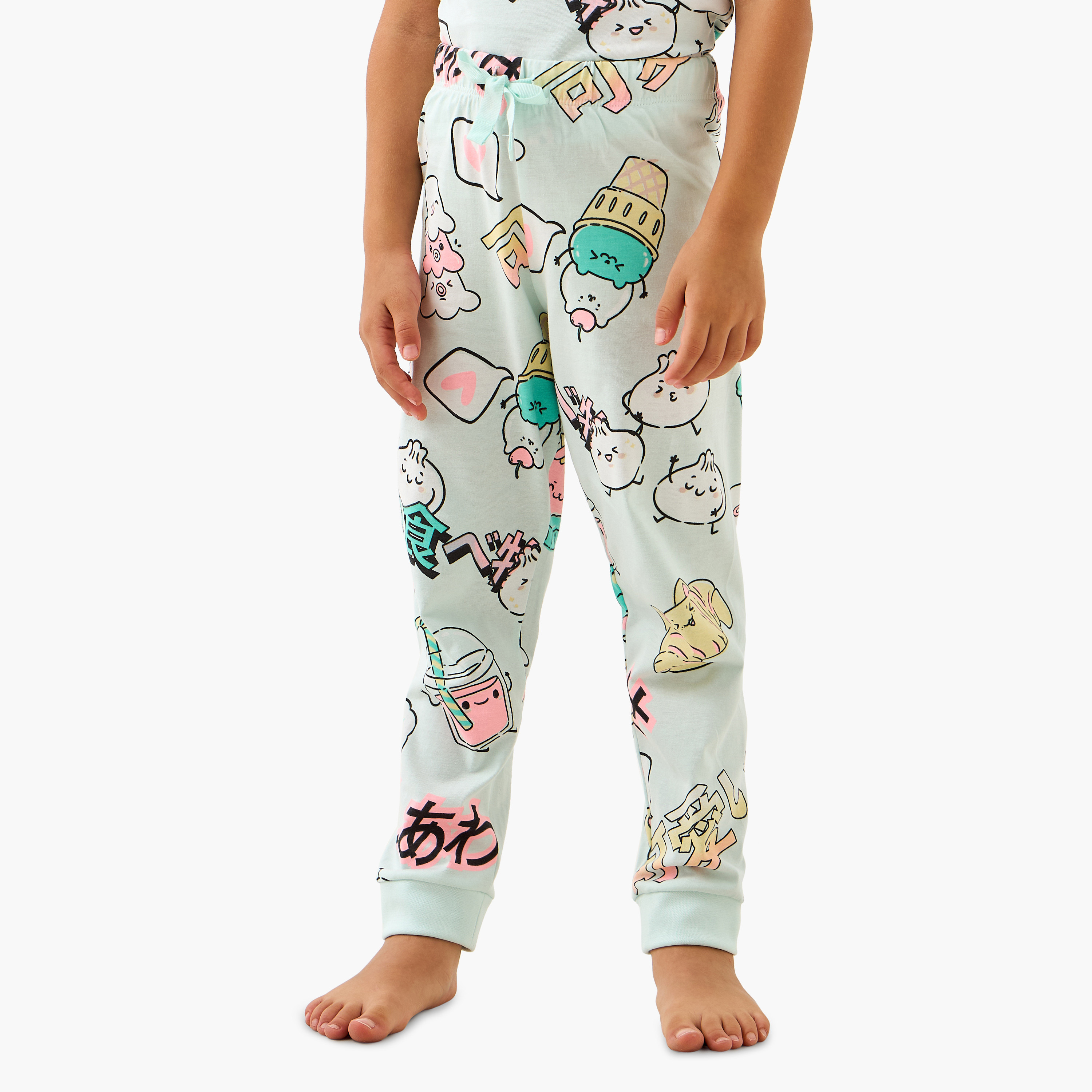 Juniors All-Over Print T-shirt and Pyjama Set-girls-clothing-nightwear-image-3