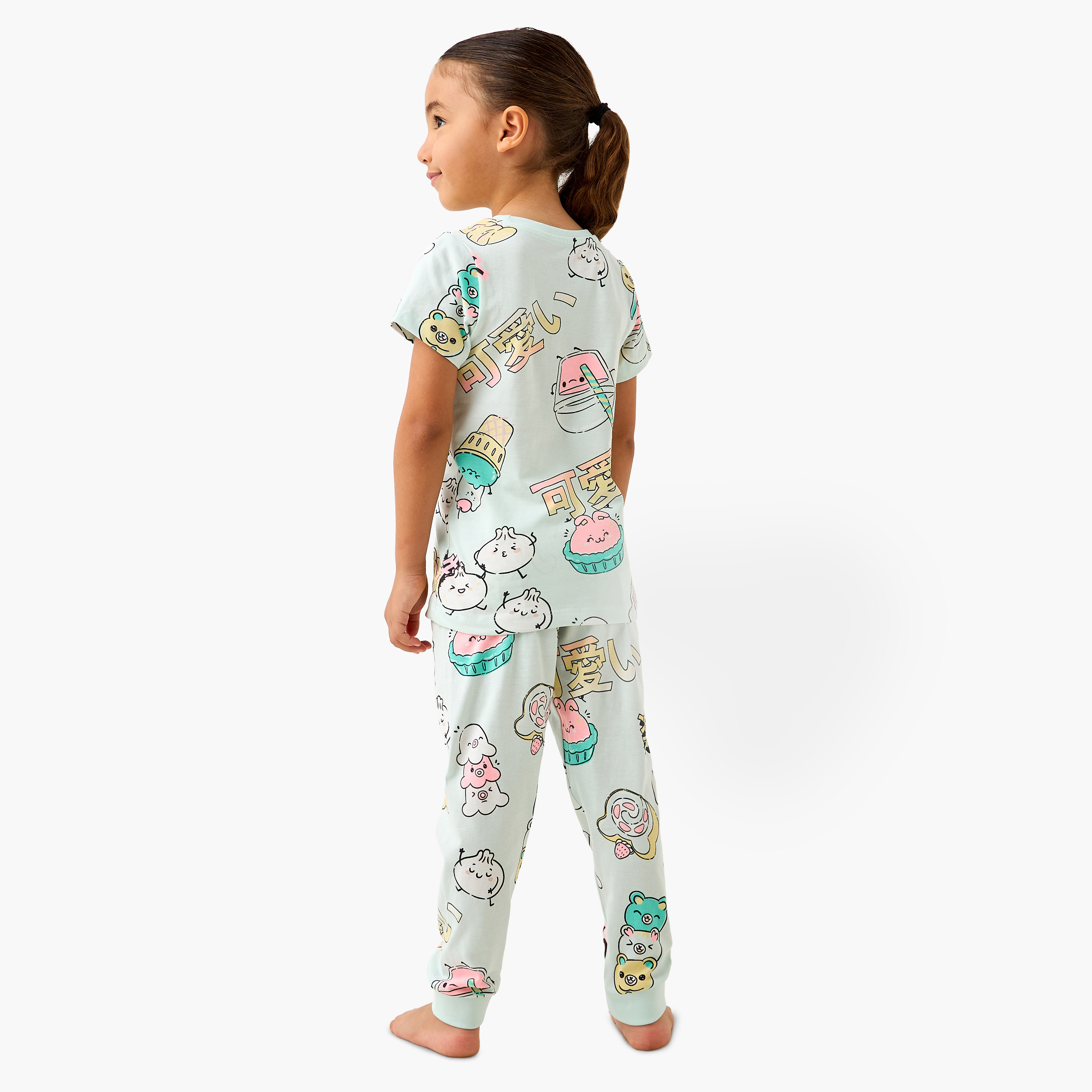 Juniors All-Over Print T-shirt and Pyjama Set-girls-clothing-nightwear-image-4