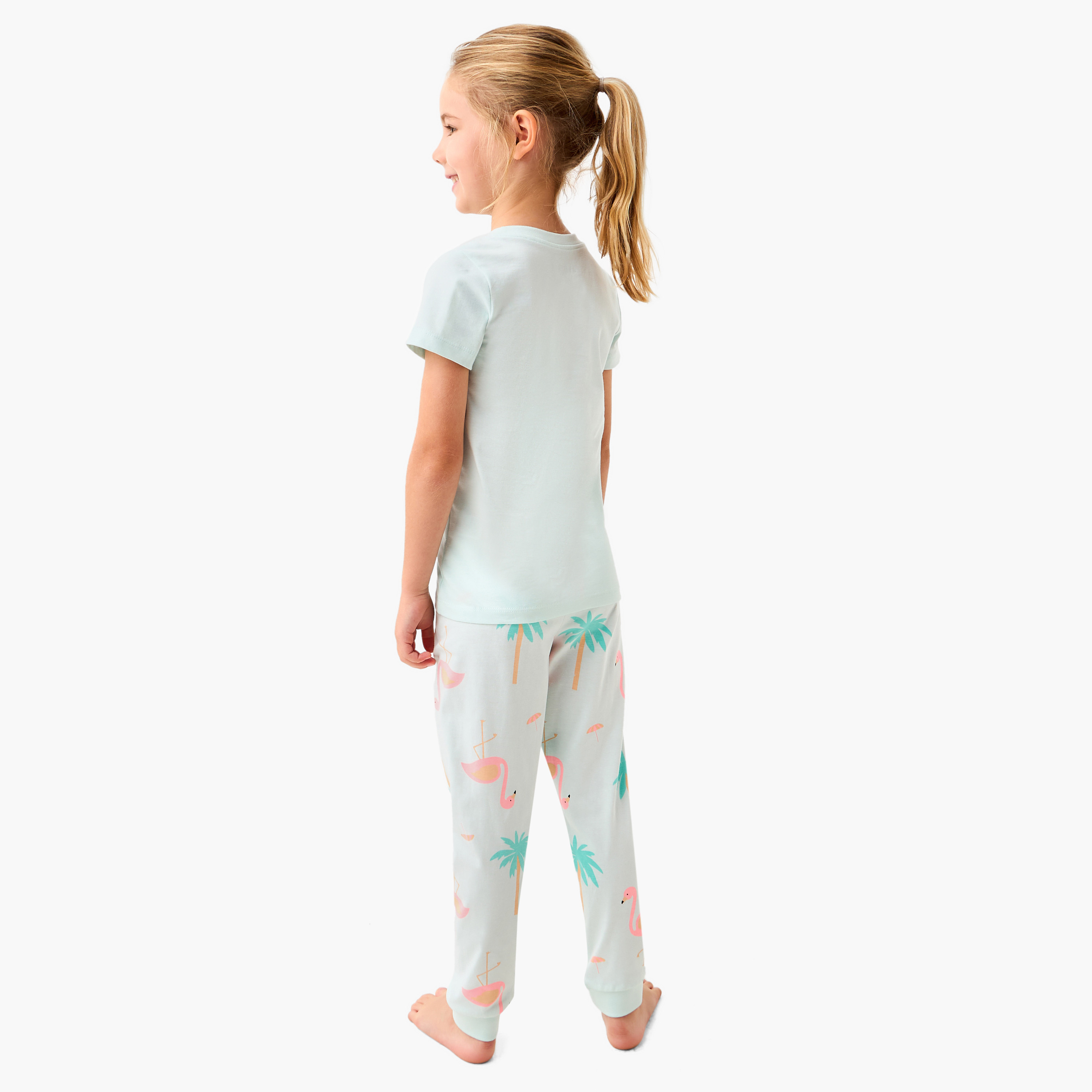 Juniors Printed T-shirt and Pyjama Set-girls-clothing-nightwear-image-4