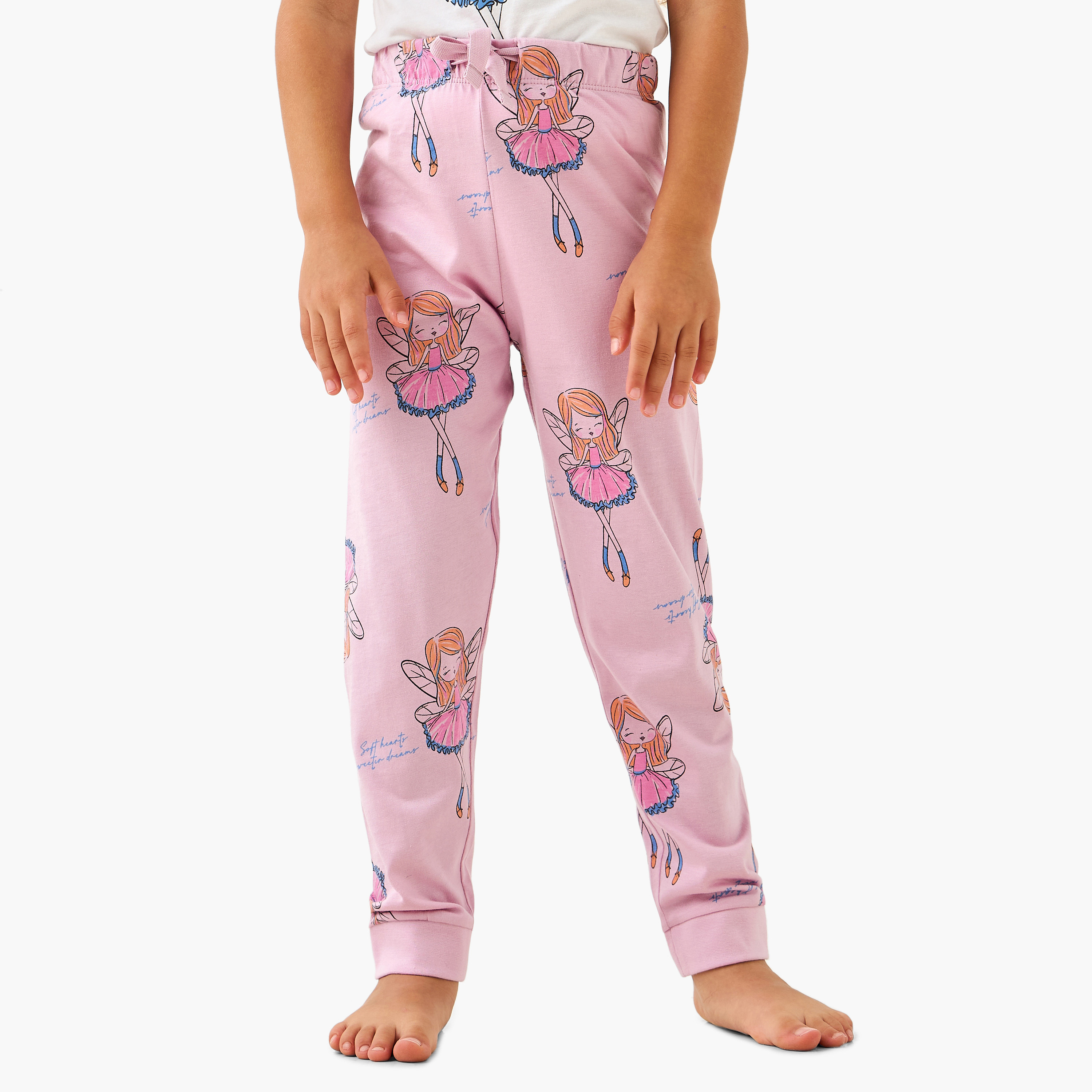 Juniors Ballerina Print T-shirt and Pyjama Set-baby-girls-clothing-nightwear-pyjamasets-image-3